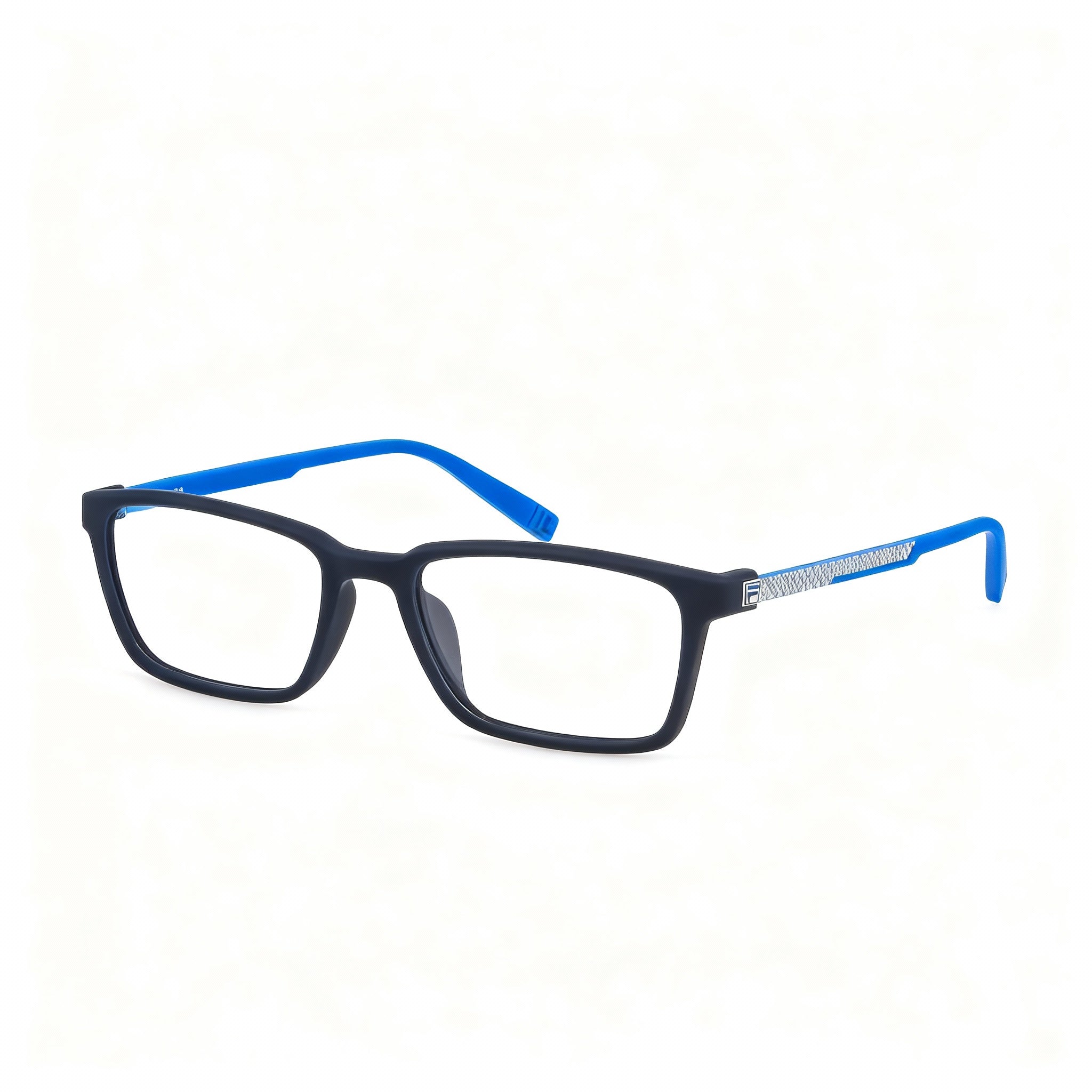 Fila VFI121 Men's Full-frame Plastic Eyeglasses Rubberized Blue, Non Polarized Polycarbonate Lenses, 53mm, Photo 3