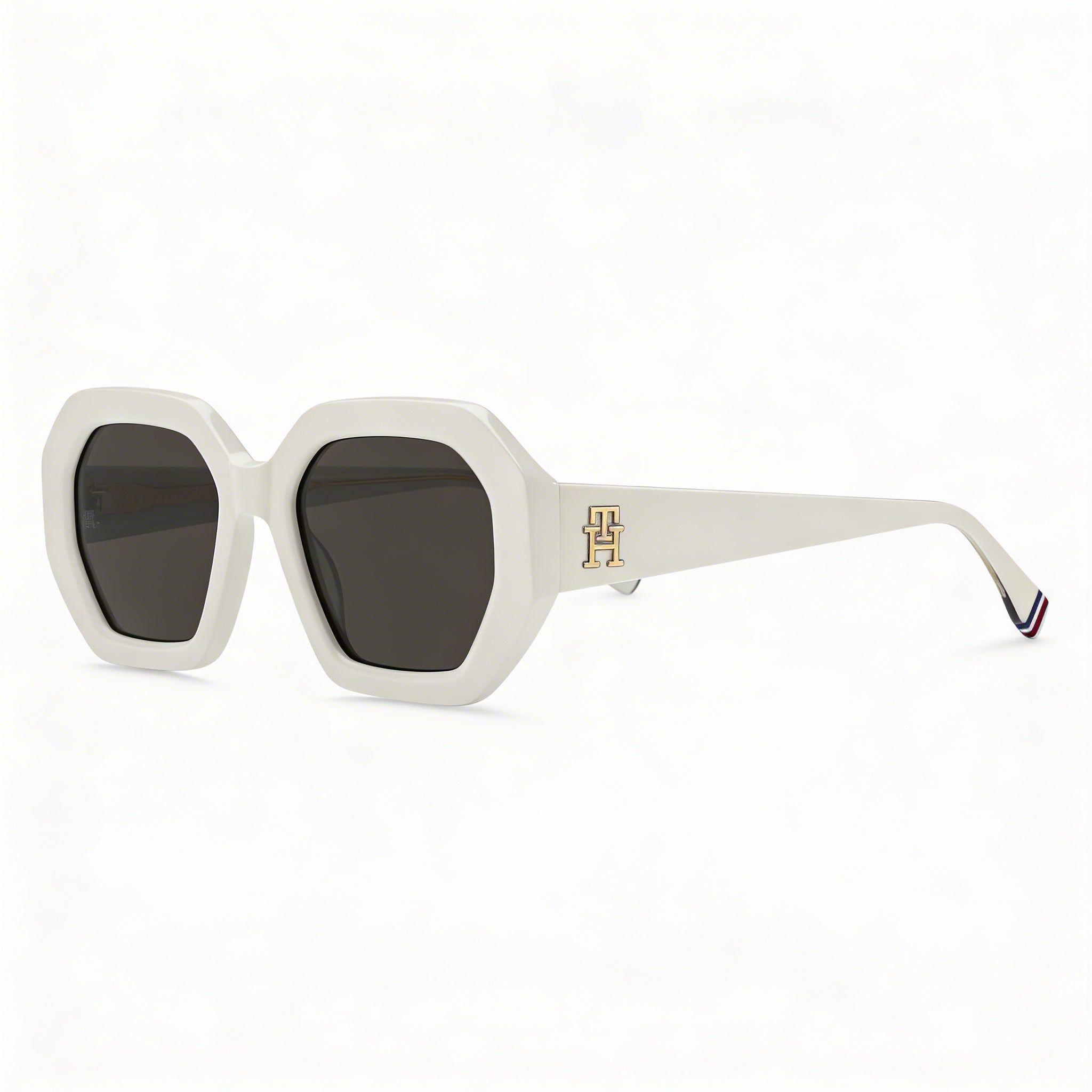 Tommy Hilfiger Casual. Gafas de sol de acetato marfil para mujer con lentes de policarbonato, 100 % protección UV, 52-20-140 mm., Photo 3