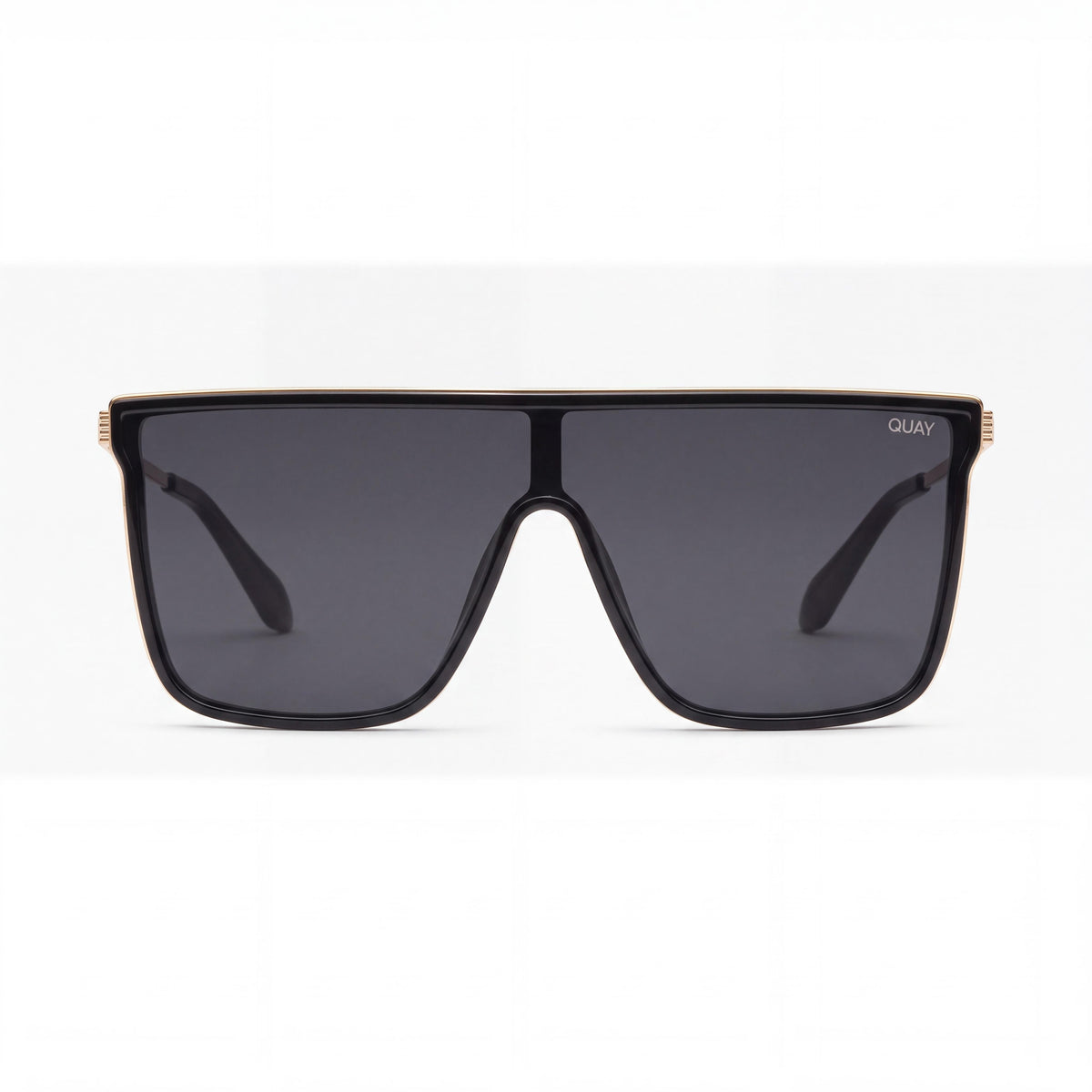 QUAY AUSTRALIA Nightfall Remixed Unisex Oversized Black Polarized Sunglasses, UV Protected, 138mm, Photo 2