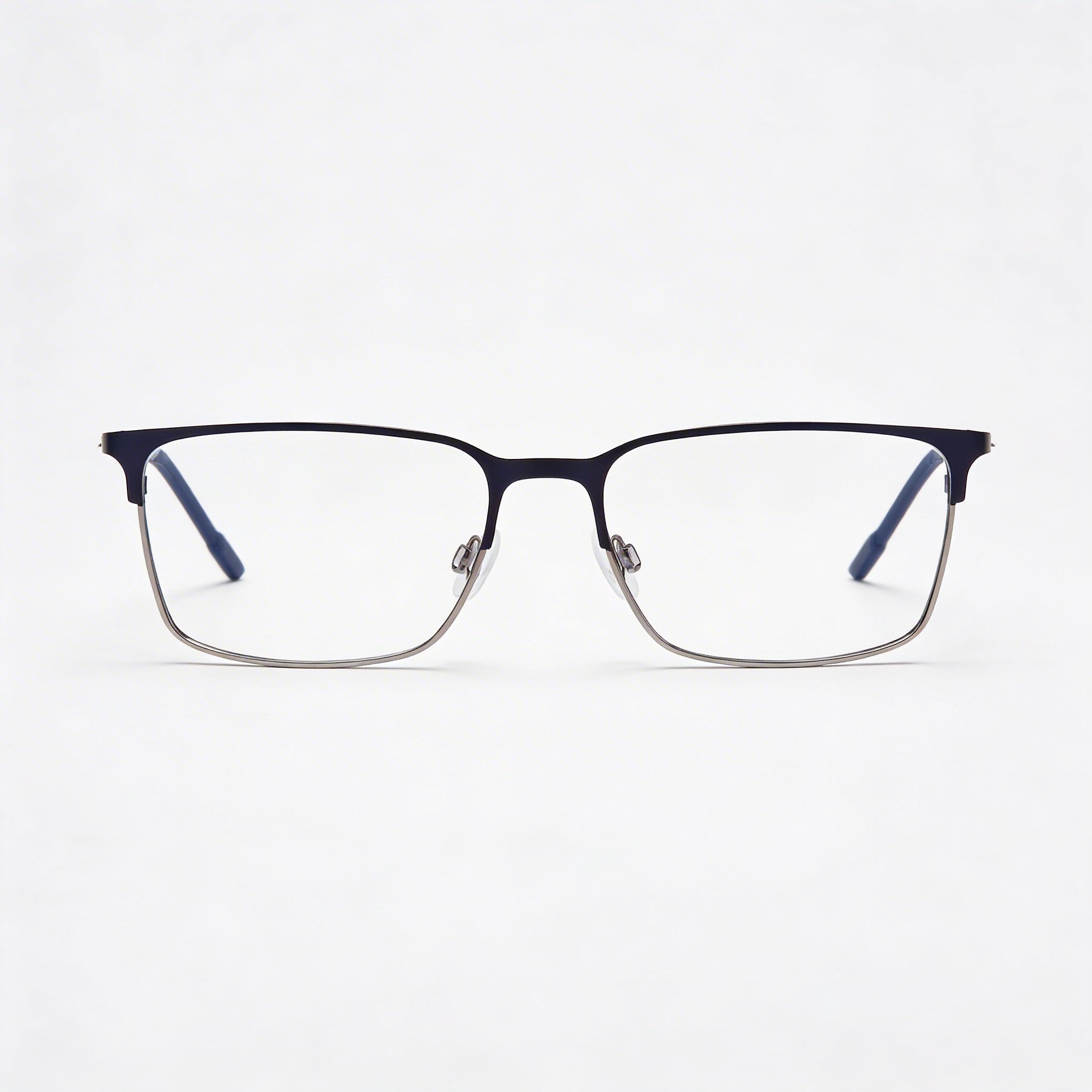 Flexon E1147 Unisex Eyeglasses with Acetate Frame, Presented in a Matte Navy Gunmetal Color, 55mm Lens Width, Photo 3