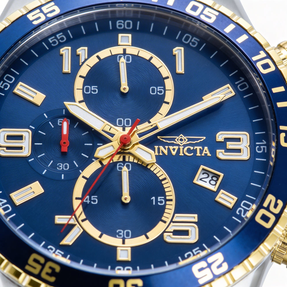 Invicta Specialty 36984 Unisex Chronograph Quartz Watch, 45mm Stainless Steel, Silver, Blue Dial