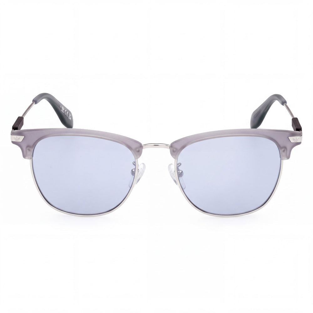 adidas Contemporary Men's Grey Plastic Sunglasses, Smoke Mirror Lenses, UV Protection, 53-19-145