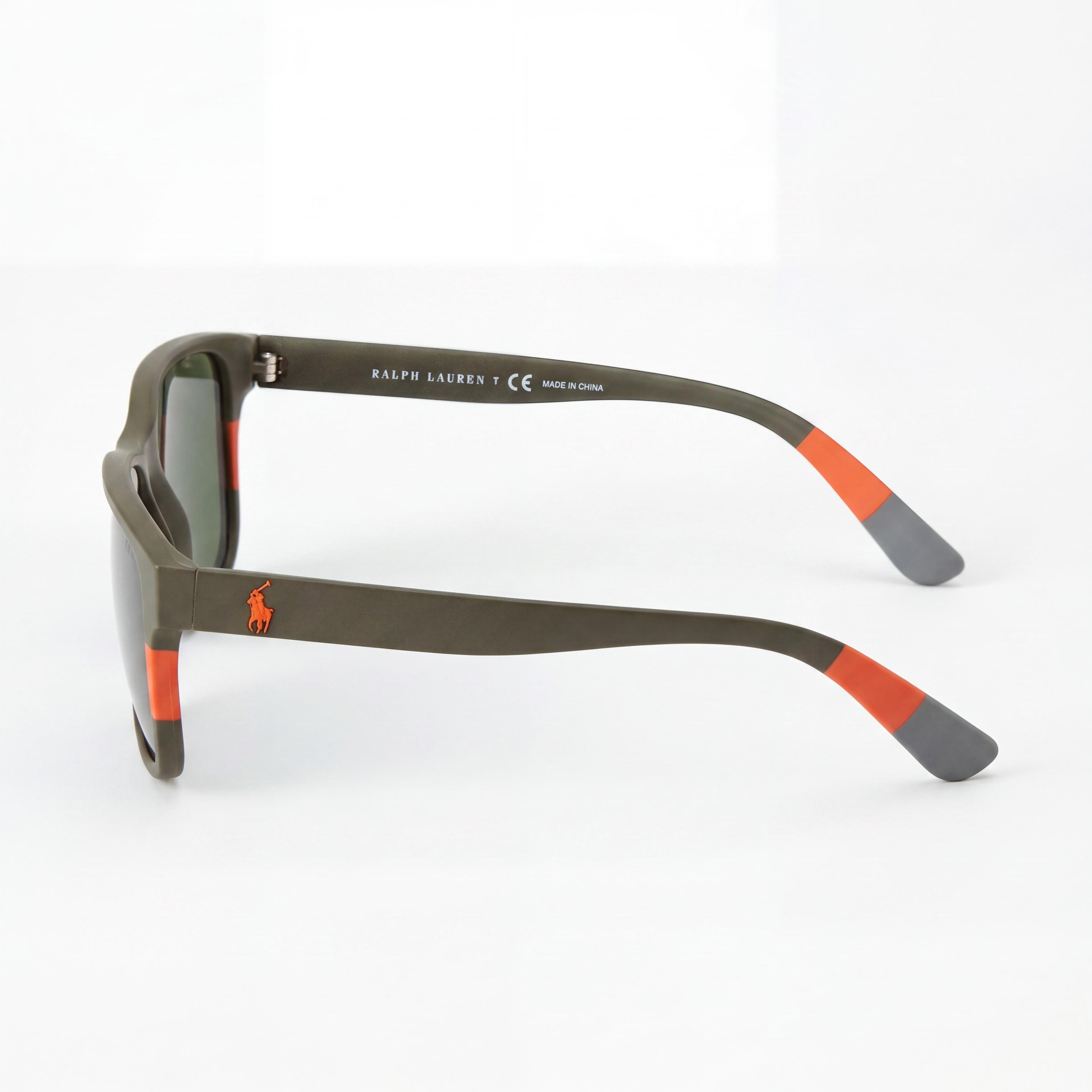 Gafas de sol rectangulares unisex POLO RALPH LAUREN Ph4137, montura de plástico naranja oliva mate, lentes verdes vintage, protección UV de 57 mm, Photo 3