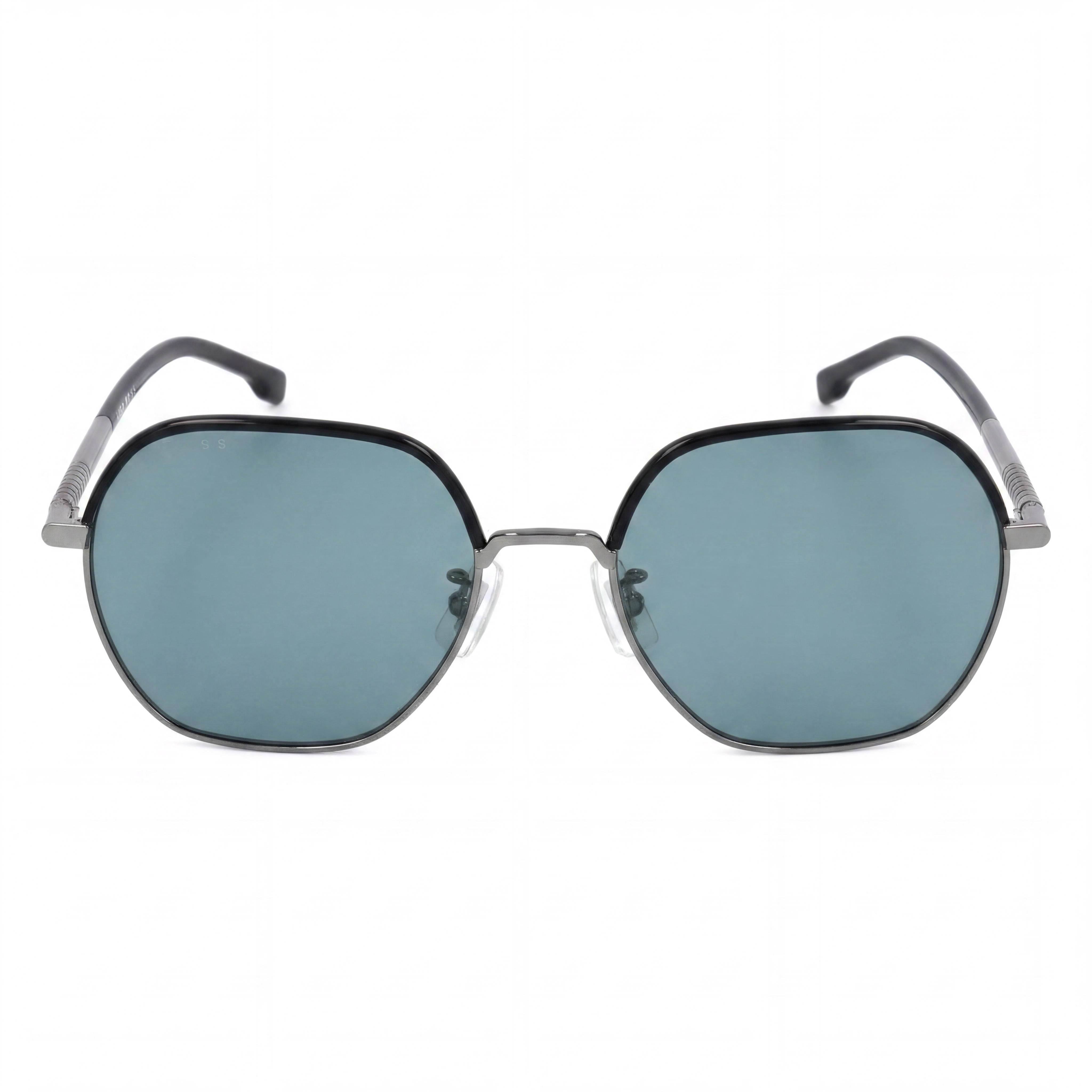 Hugo Boss Boss 1107/F/S Men's Asian Fit Dark Ruthenium Black Green Lens Non-Polarized UV Protection Sunglasses 56mm, Photo 2