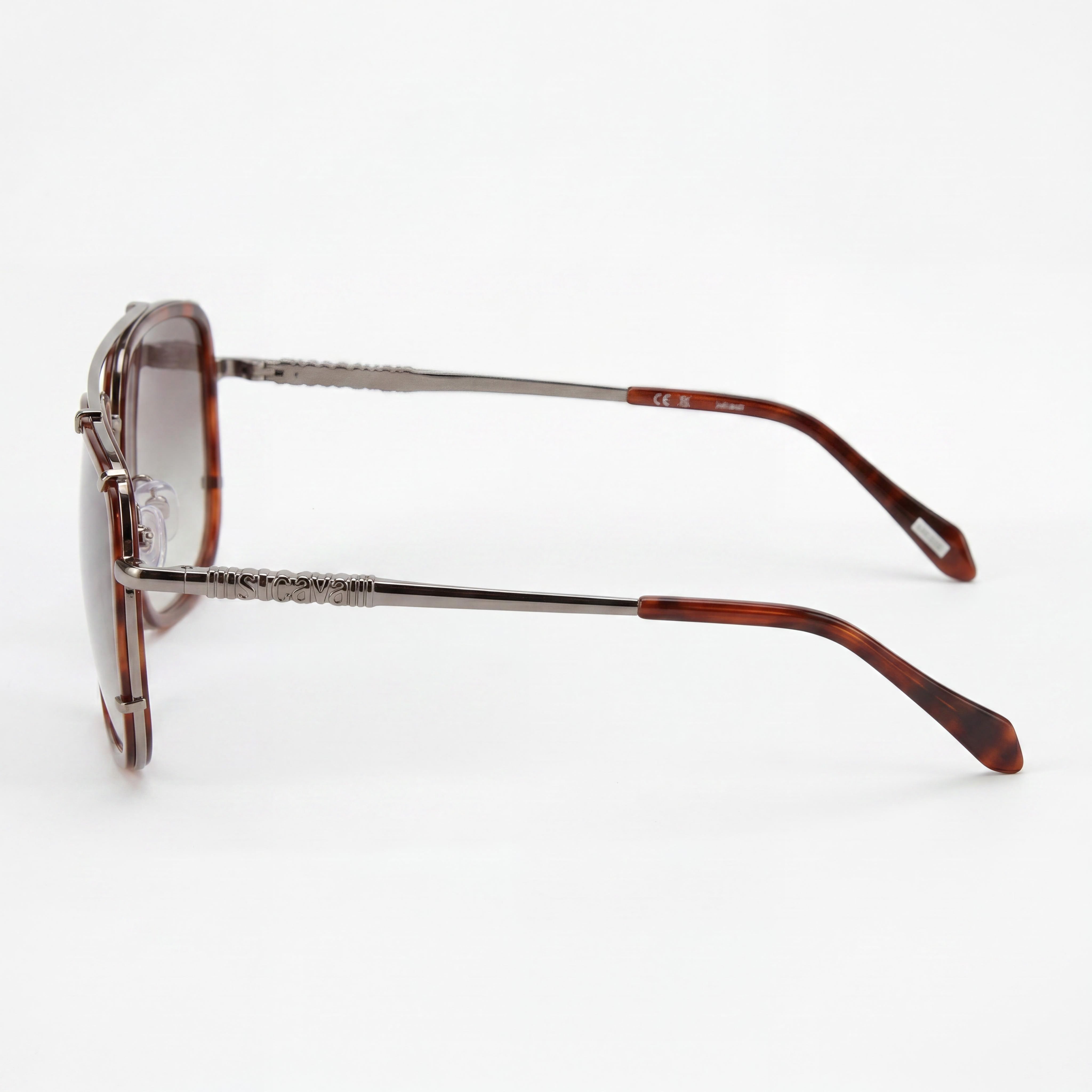 Gafas de sol Just Cavalli casuales para mujer, brillantes, rojas, armazón de metal Habana, protección UV, 58mm, Photo 2