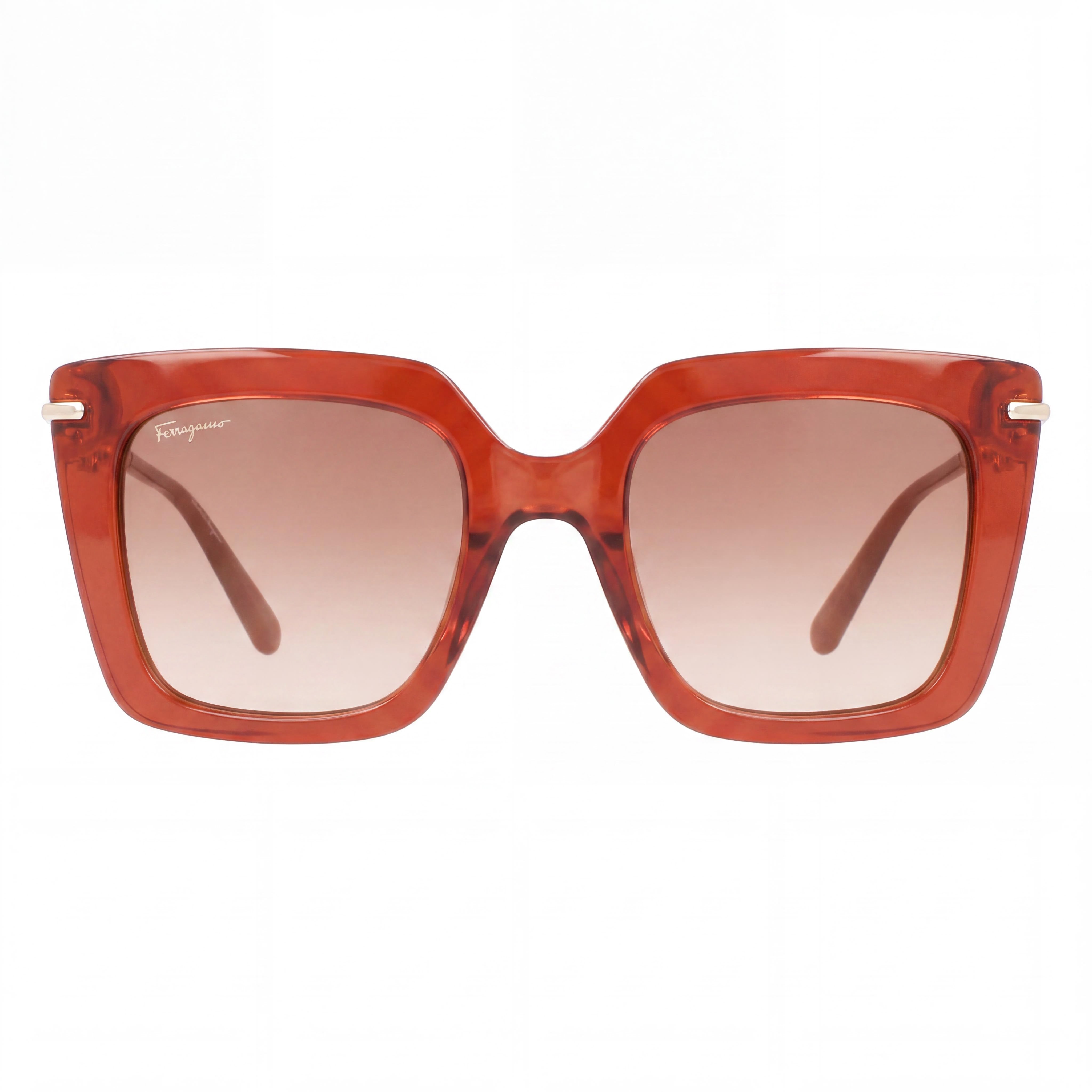 Salvatore Ferragamo SF1041S Women's Transparent Brown Plastic Butterfly Sunglasses Brown Gradient 51mm, Photo 2