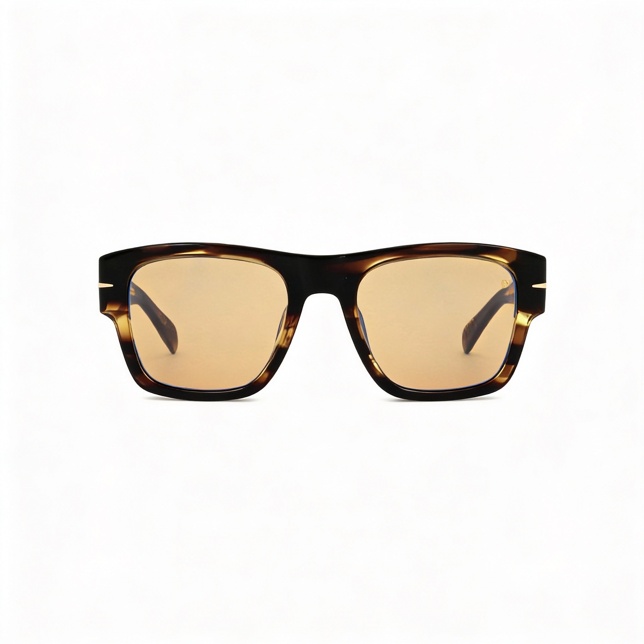 Gafas de sol David Beckham DB 7000/S Bold para hombre, con protección UV multicapa, de acetato, marrón, dorado y rayas, 52-20-145 mm, Photo 3