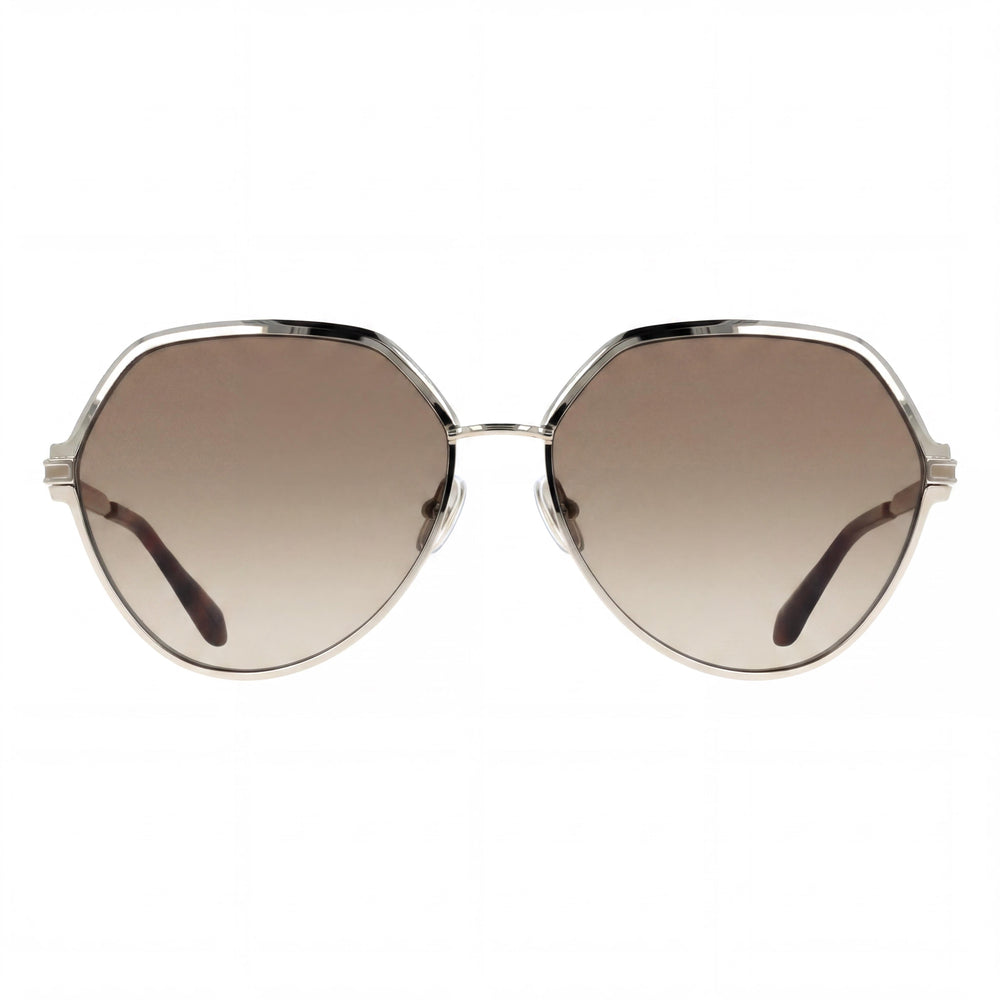 Ferragamo Modern Men's Metal Non-Polarized Sunglasses with Gold Brown Gradient UV 400 Lenses 62mm