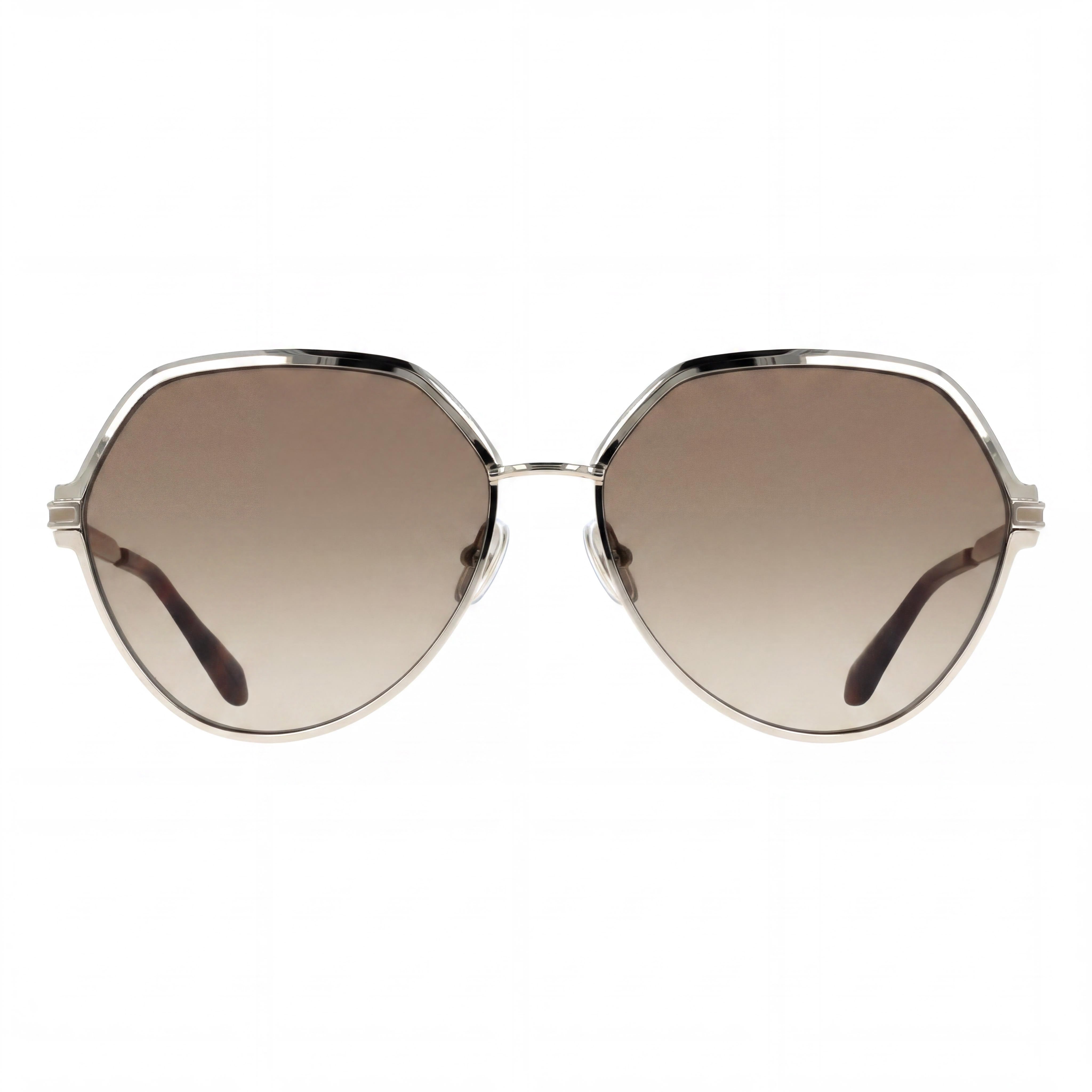 Gafas de sol de metal modernas Ferragamo para hombre no polarizadas con lentes UV 400 de color dorado y marrón degradado de 62 mm, Photo 2