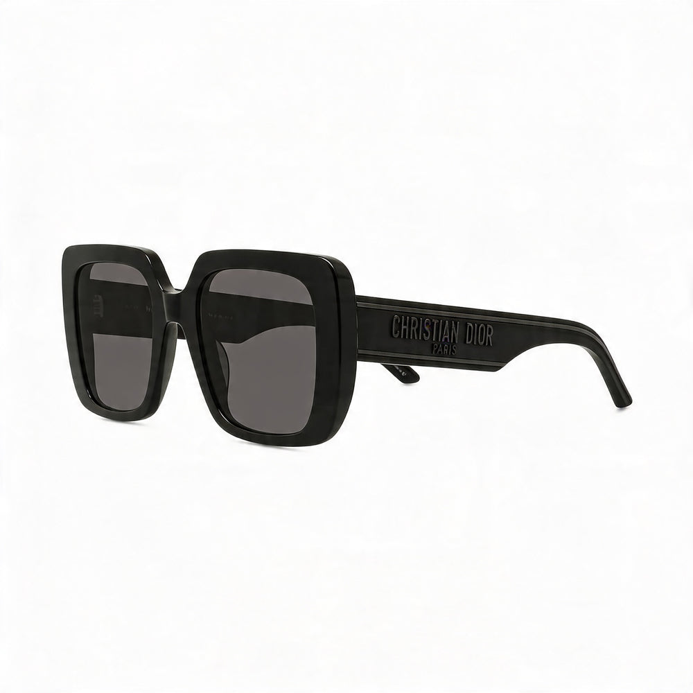 Gafas de sol Dior WILDIOR S3U para mujer, estilo clásico, de plástico negro con protección UV gris de 55 mm