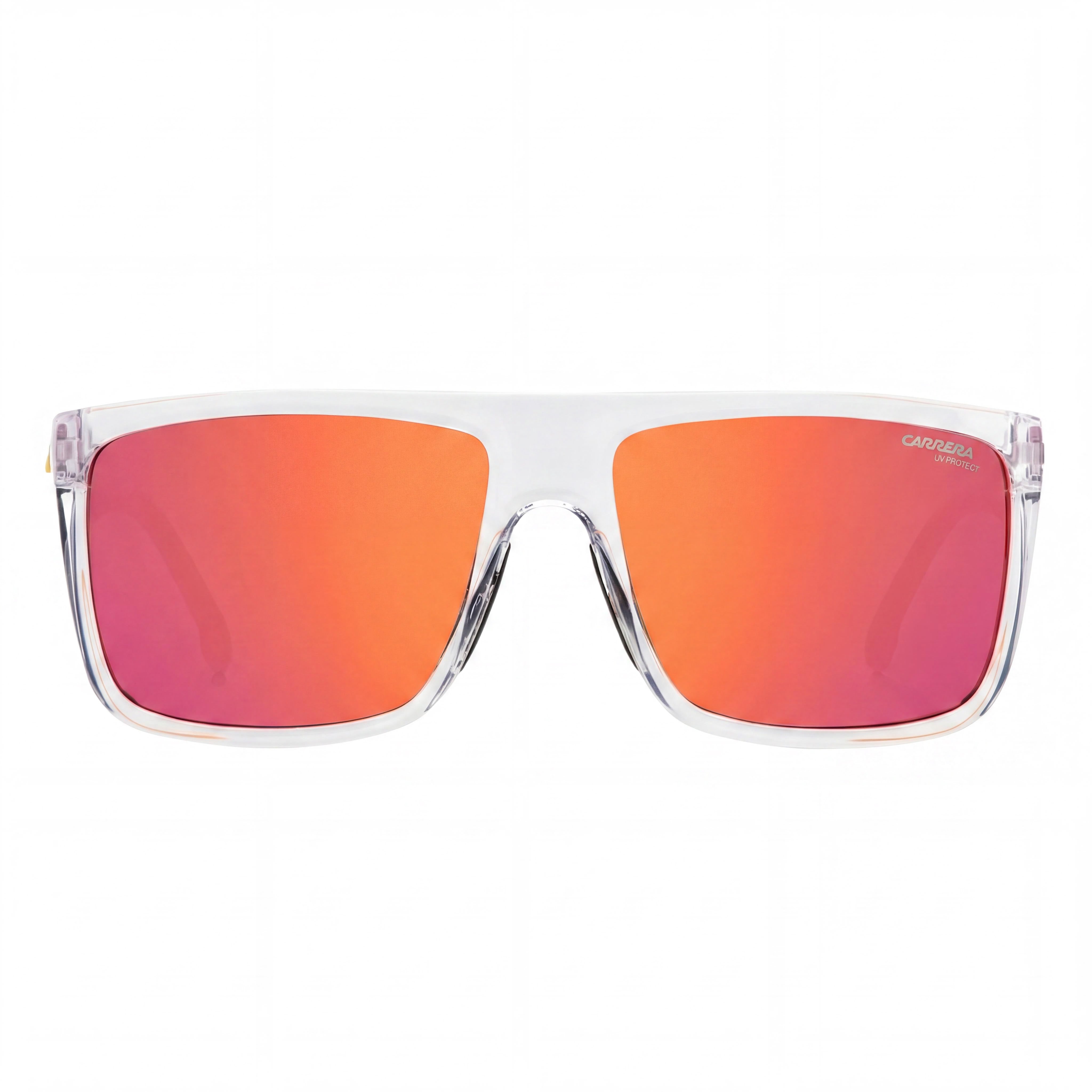 Carrera Modern Unisex Rectangle Transparent White Polyamide Frame Sunglasses with Crystal Lenses, UV Protection 58-16-145mm, Photo 2