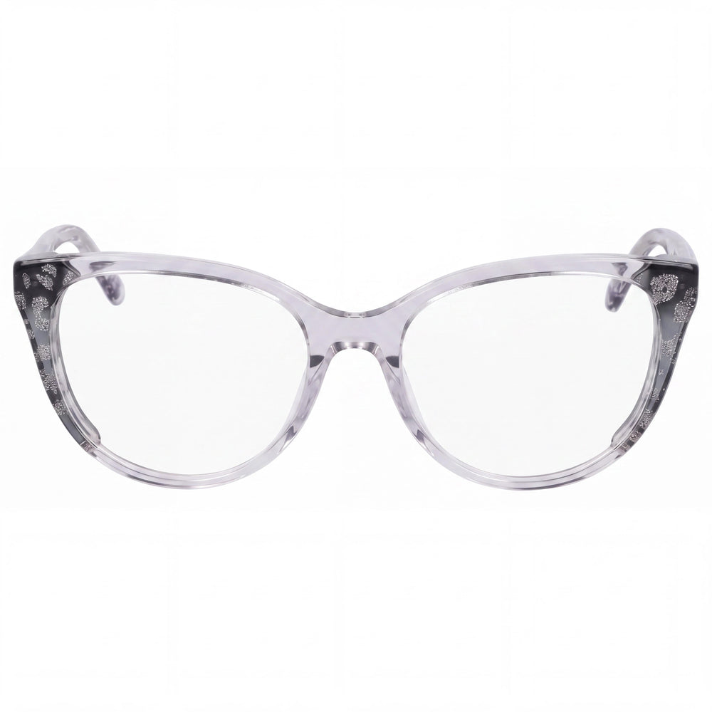 bebe Bb5208 Women's Grey Animal Plastic Full Rim Cat Eye Optical Frame for Prescription Lenses 52-17-135