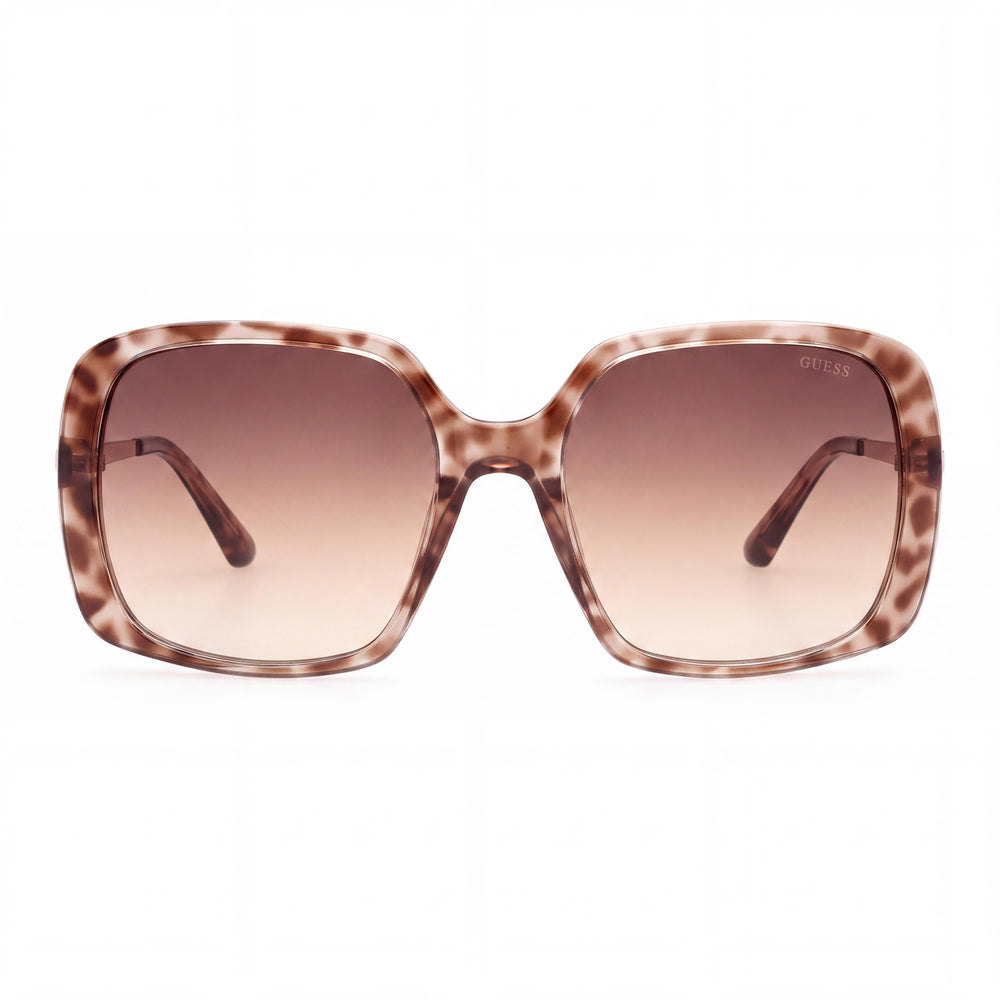 GUESS Women's GU778059F60 Square Beige Plastic Frame Gradient Brown UV Protected Sunglasses 60mm