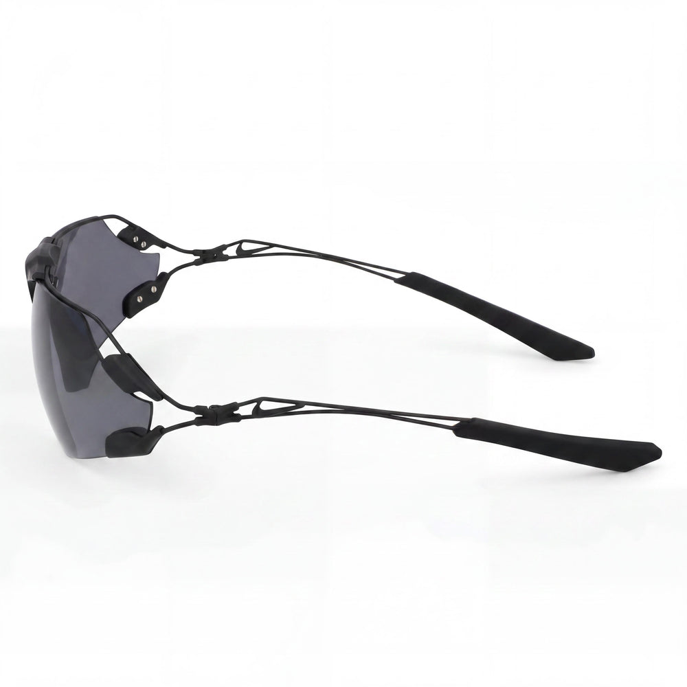 Nike ZEUS EDGE P Men's Sport Titanium Sunglasses, Matte Black Frame, Polarized Grey Lenses, UV 400, 76mm