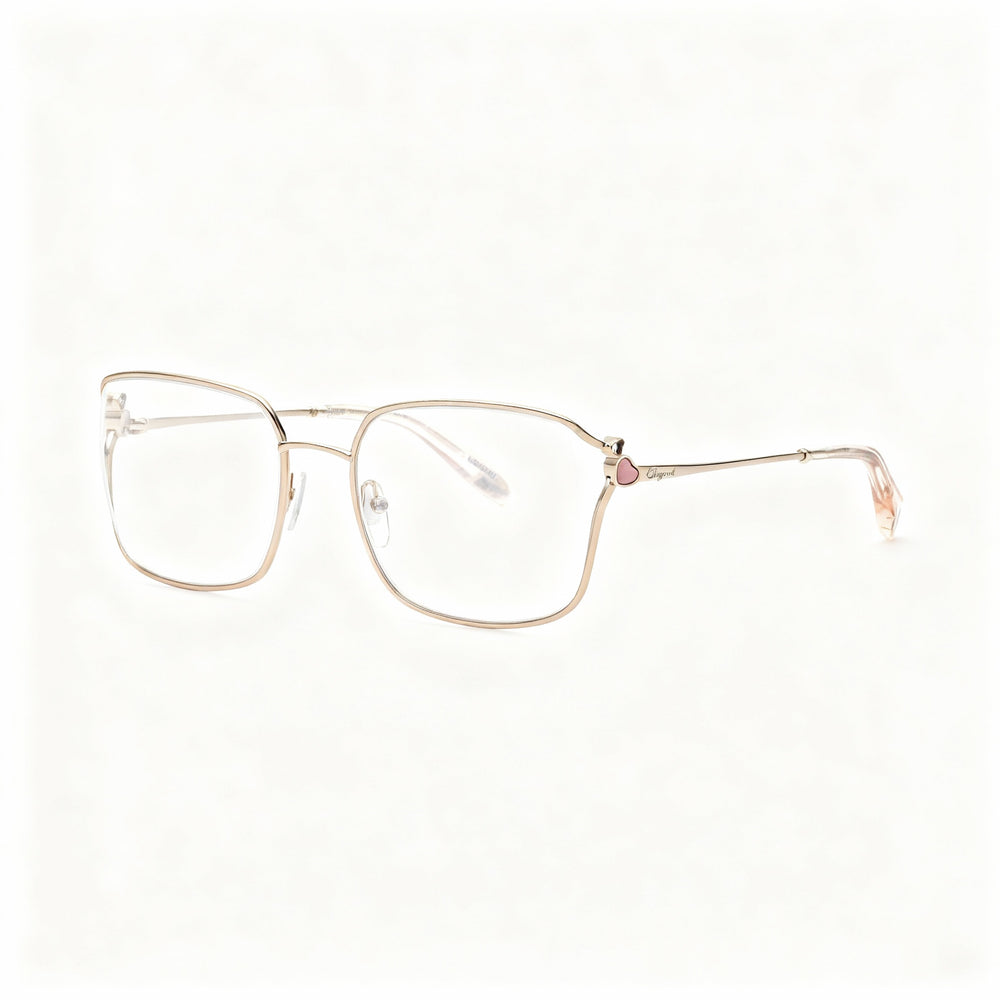 Gafas de sol Chopard VCHG29S para mujer, estilo casual, de metal, color oro rojo brillante, lentes no polarizadas, 53 mm