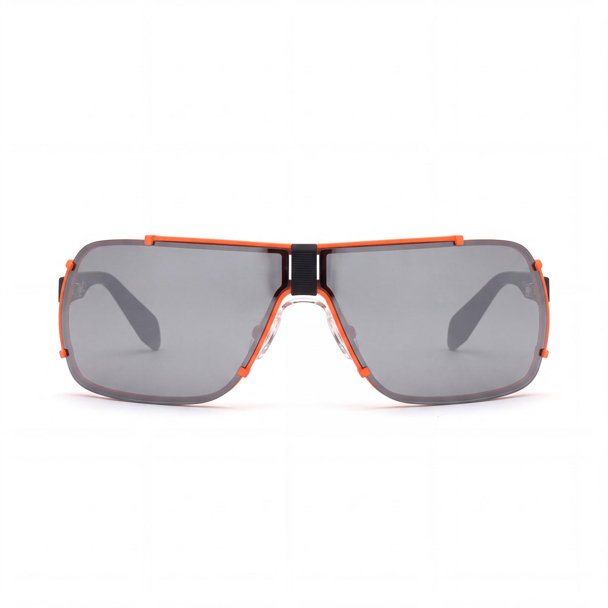 adidas Originals contemporáneo Lentes de Espejo Grises con Marco de Metal Negro y Naranja de Hombre Protección UV Gafas de Sol 75mm, Photo 2