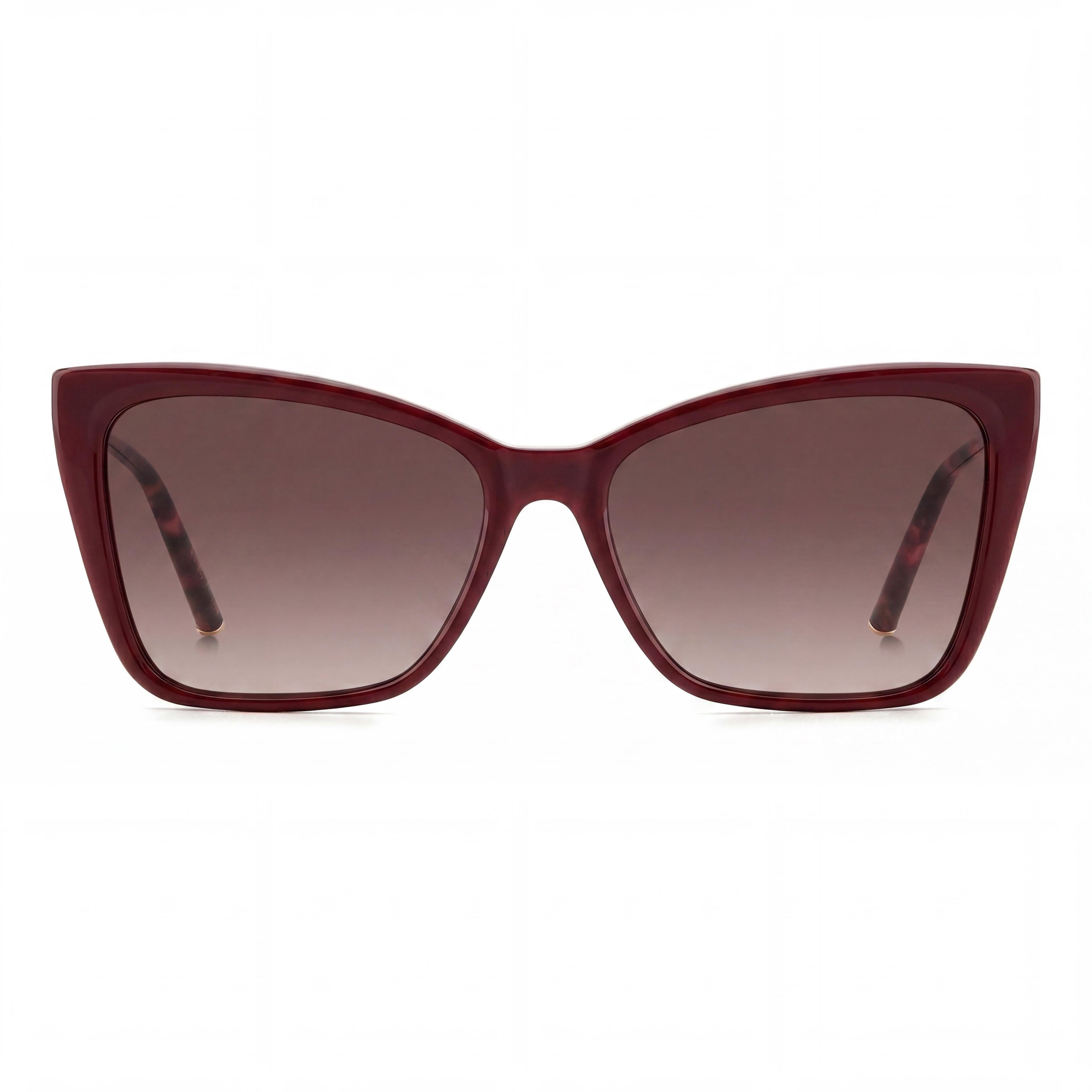 Carolina Herrera Her 0180/S Women's Burgundy Gold Brown Acetate Sunglasses with Brown Shaded Lenses, 100% UV Protection 57mm, Photo 2