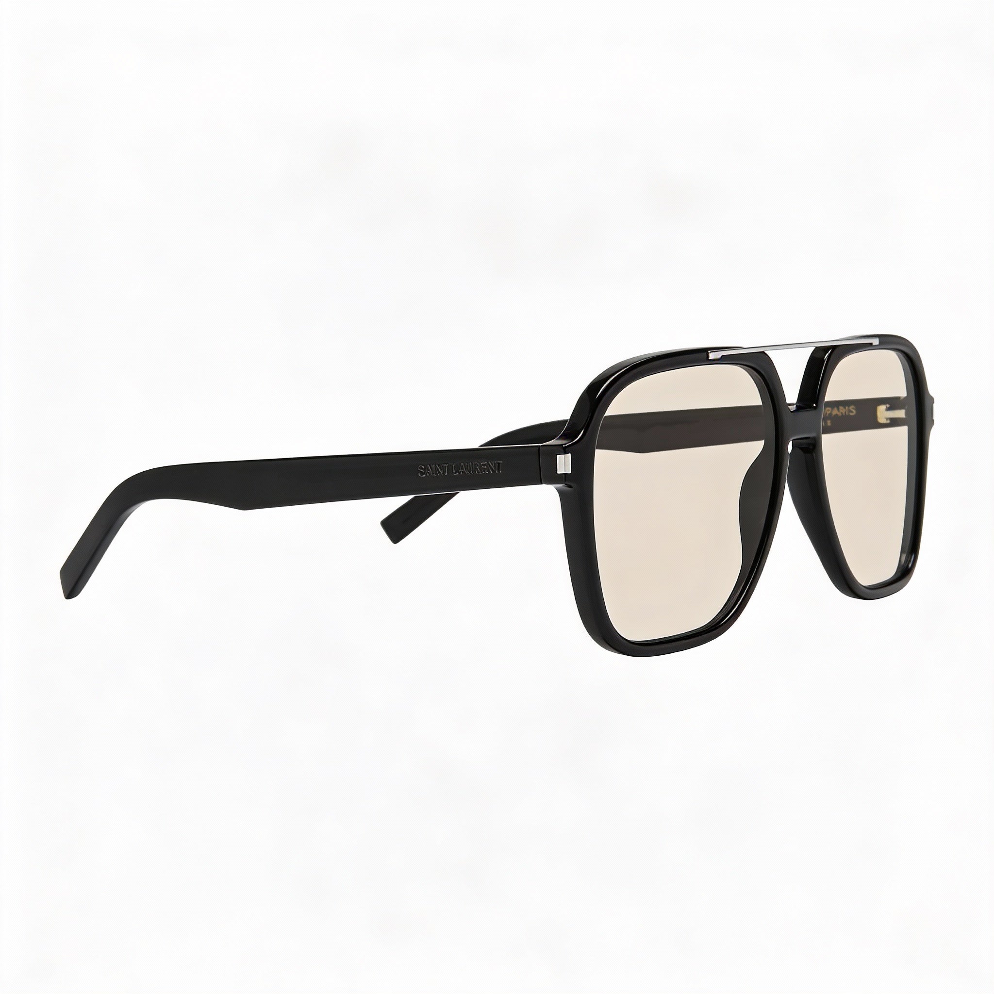 Saint Laurent Classic Unisex Black-Black-Yellow Acetate Sunglasses 58mm UV Protection Non-Polarized, Photo 2