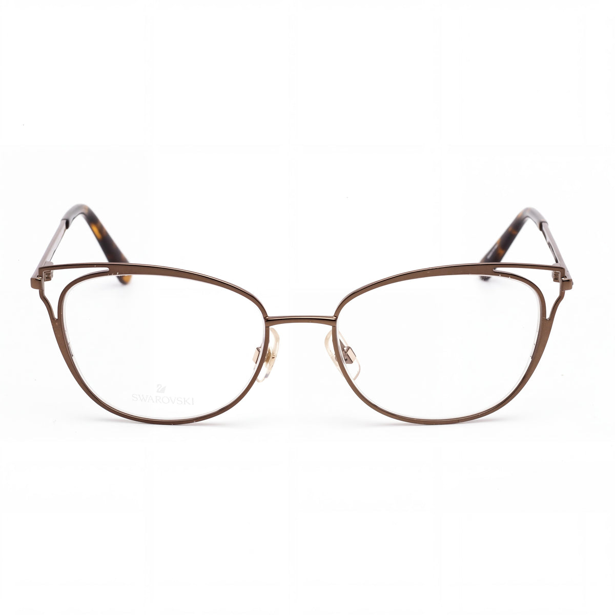 Swarovski SK5260 049 Women's Metal Frame Eyeglasses in Stainless Steel, Matte Dark Brown 52-18-140, Photo 2