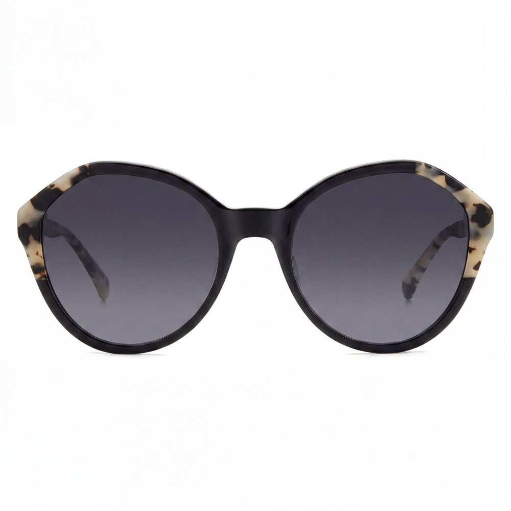 Gafas de sol redondas geométricas de mujer kate spade new york de plástico negro con protección UV de 54 mm