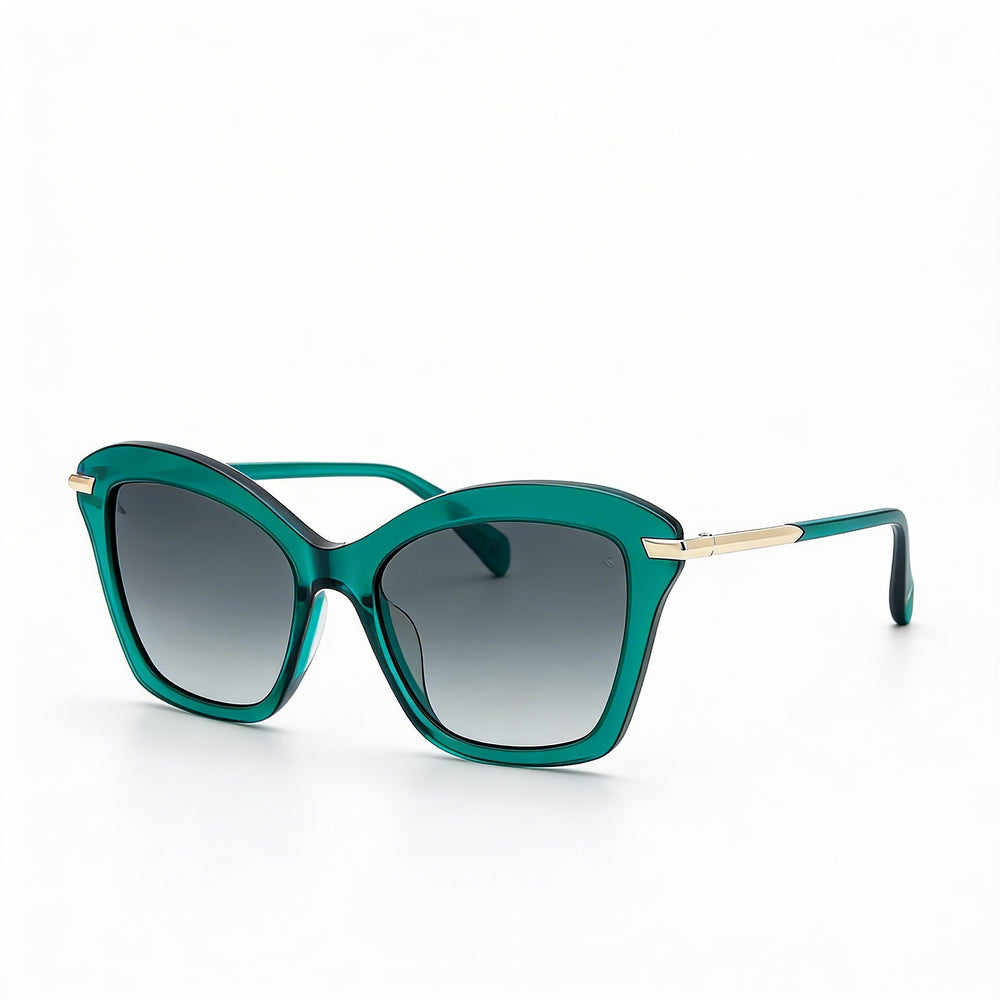 Gafas de sol Rag & Bone Modern Heritage Green Acetato con protección UV y lentes transparentes de 53 mm para mujer
