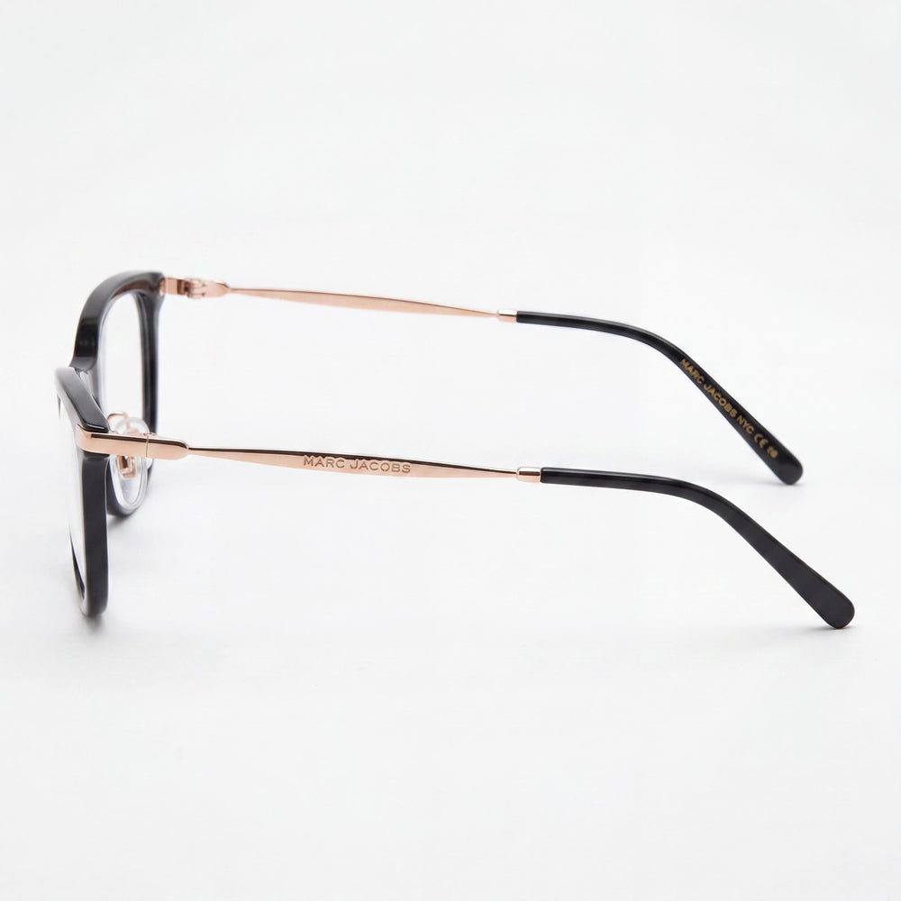Montura de gafas rectangular Marc Jacobs para mujer con montura y lentes de acetato en color negro, 53 mm