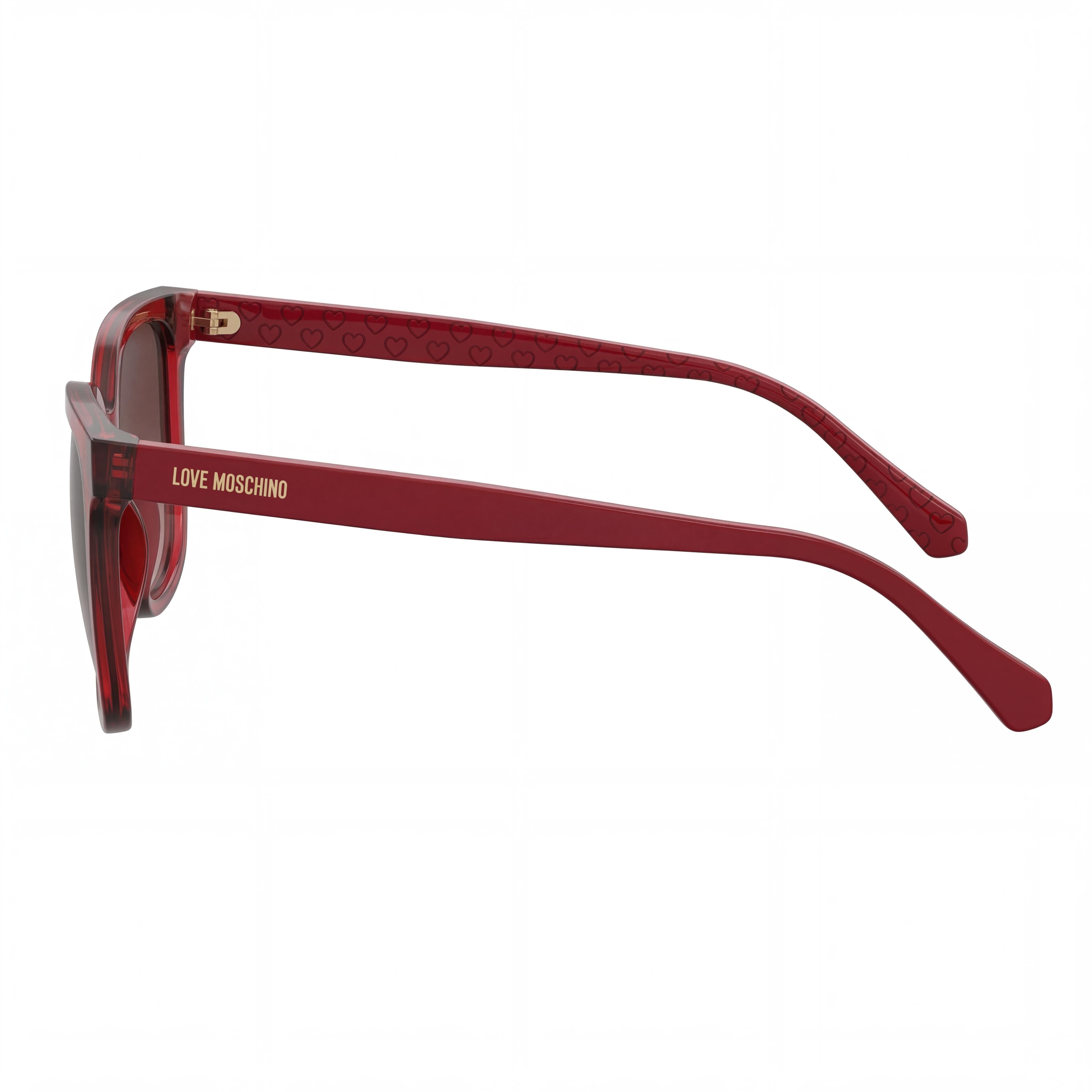 Love Moschino Casual Women's Red Cellulose Propionate Sunglasses with Brown Shaded Lenses 53-18-140, Photo 3