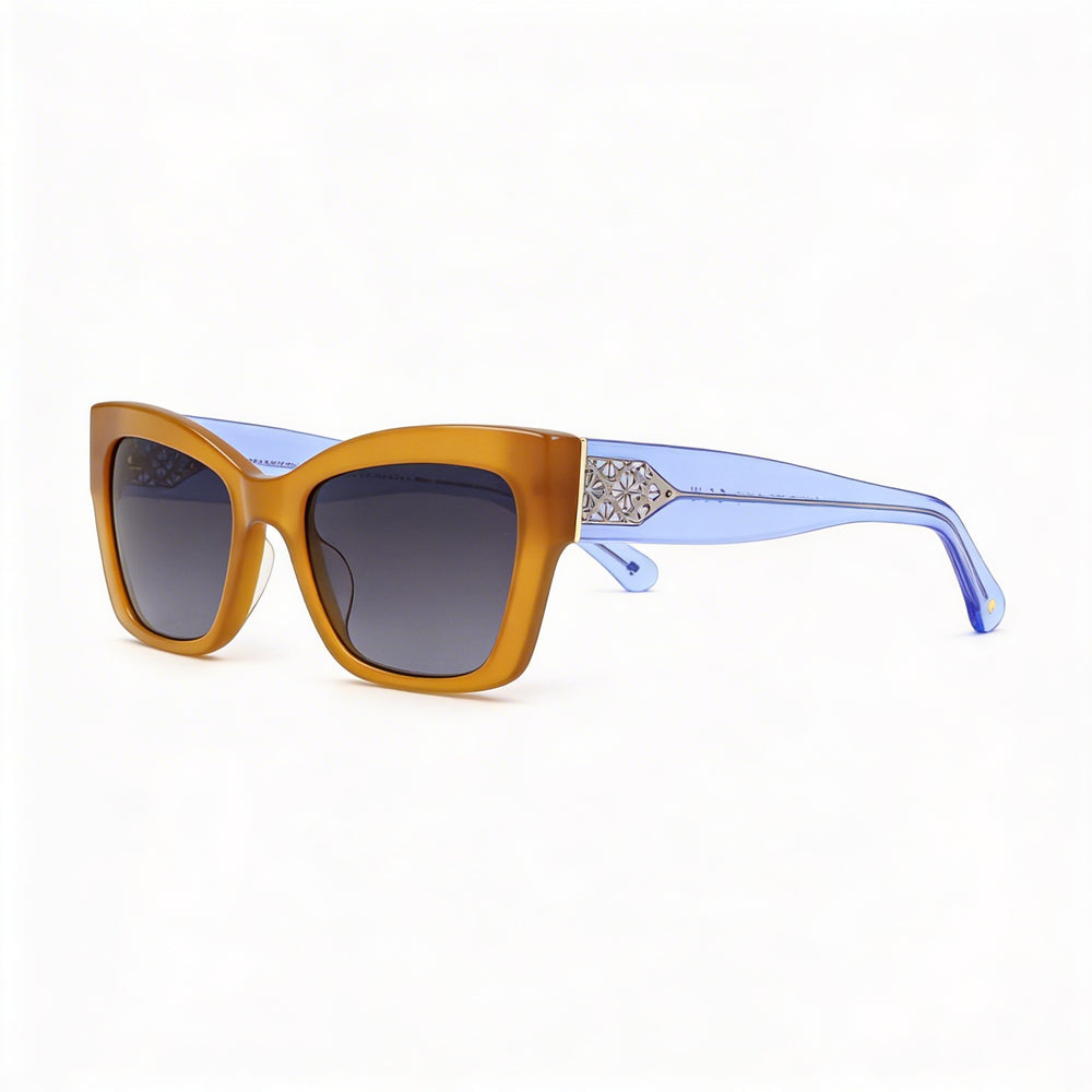 Gafas de sol Kate Spade New York Seasonal para mujer, de acetato marrón y gris oscuro, con protección UV, 53 mm