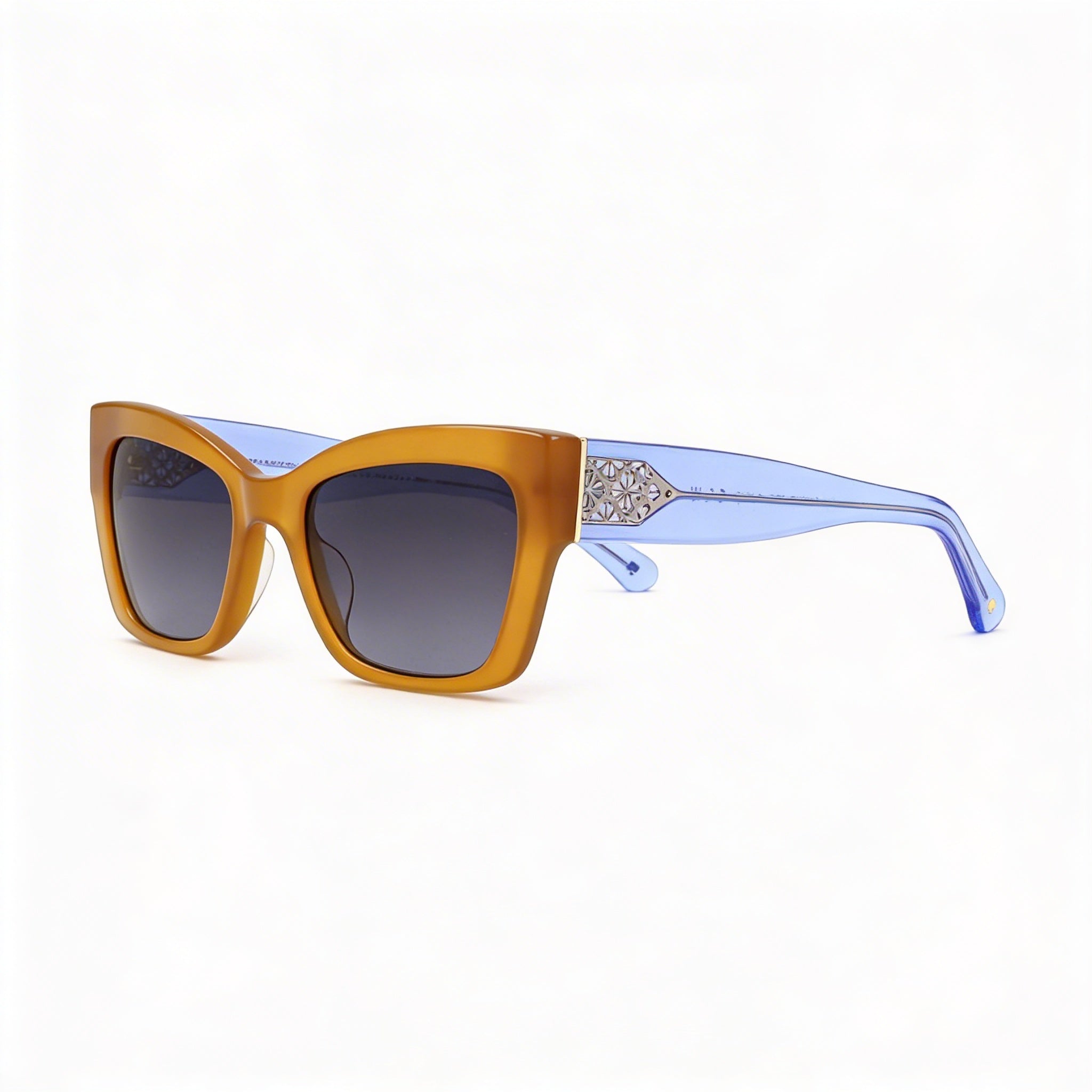 kate spade new york Seasonal Women's Brown Grey Acetate Dark Grey Shaded UV Protected Sunglasses 53mm, Photo 3