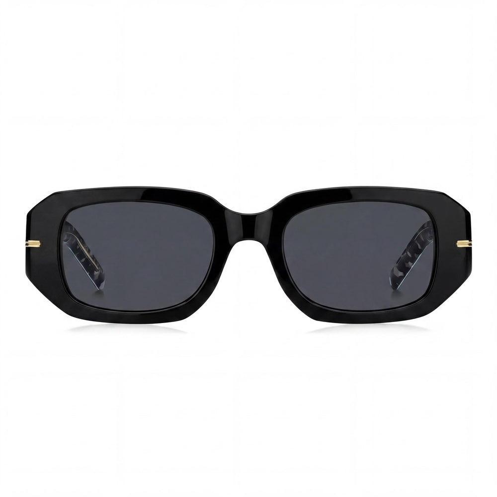 Hugo Boss BOSS 1608/S Women's Classic Acetate Black Grey Frame Black Lens Sunglasses 50mm