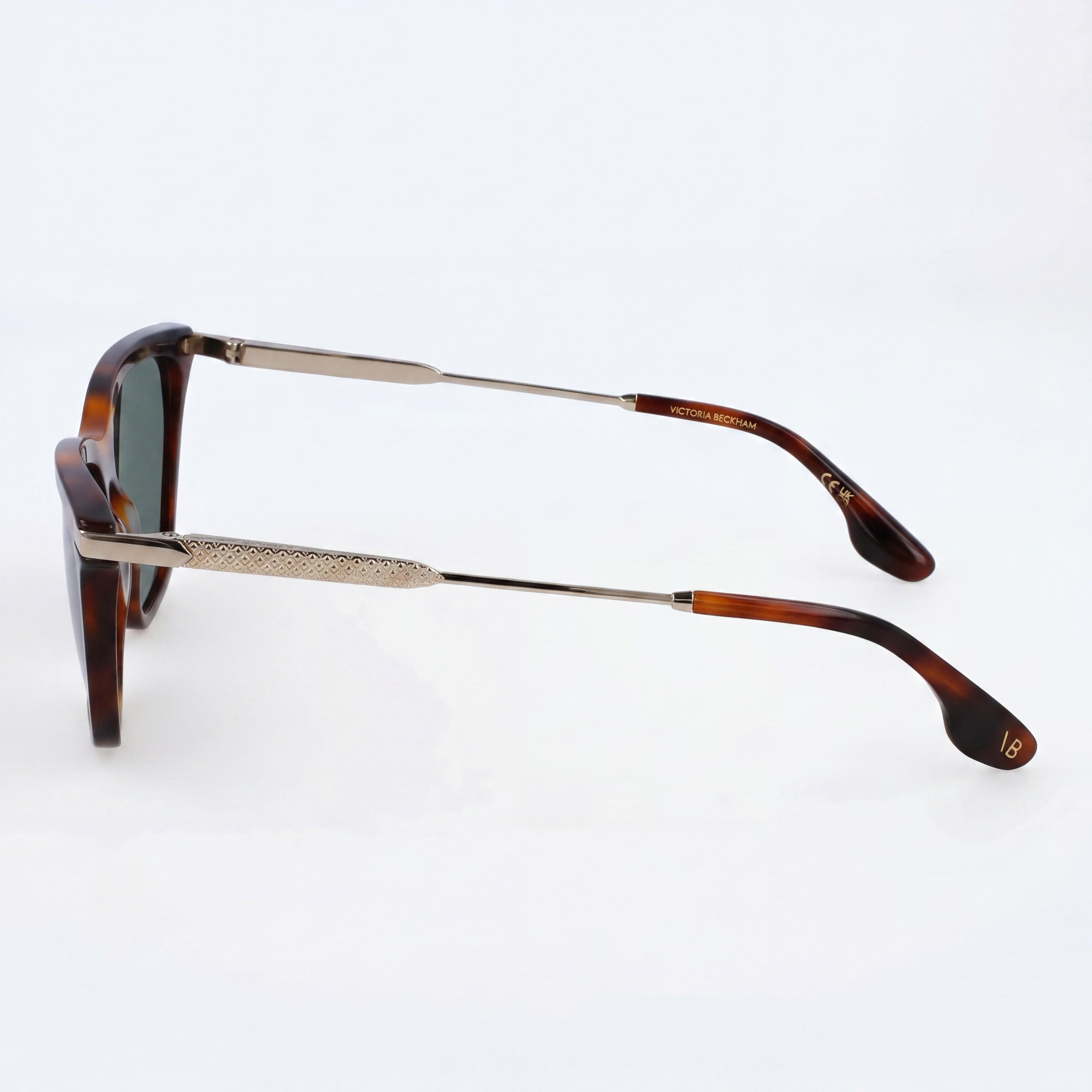 Victoria Beckham Modern Style Women's Acetate Frame Tortoise Color Sunglasses with Polycarbonate Lenses 57mm, Photo 3