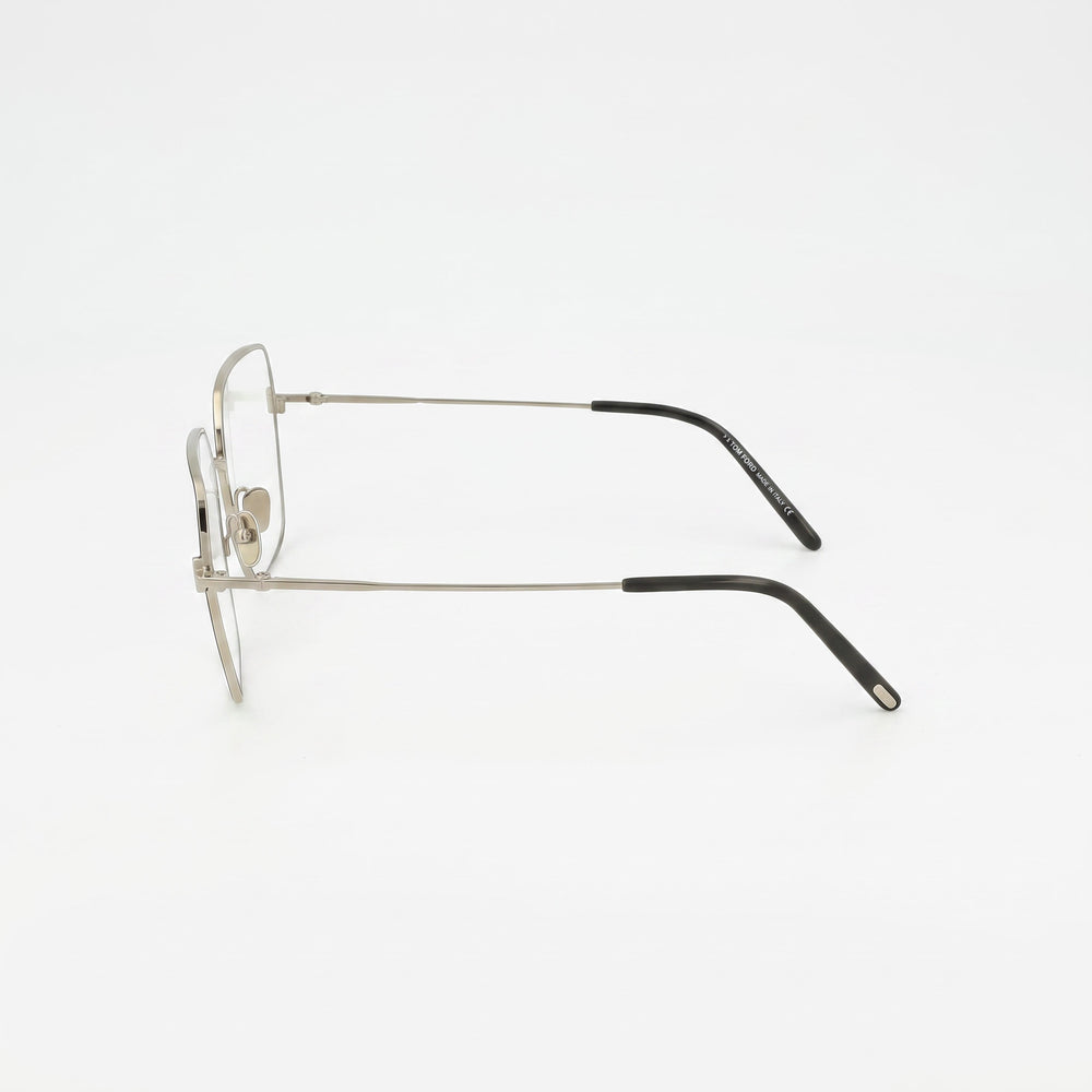 Tom Ford MODERNO Women's Metal Iron Black Frame with Transparent Plastic Lenses, Lens Width 57mm, Bridge Width 16mm, Temple Length 140mm