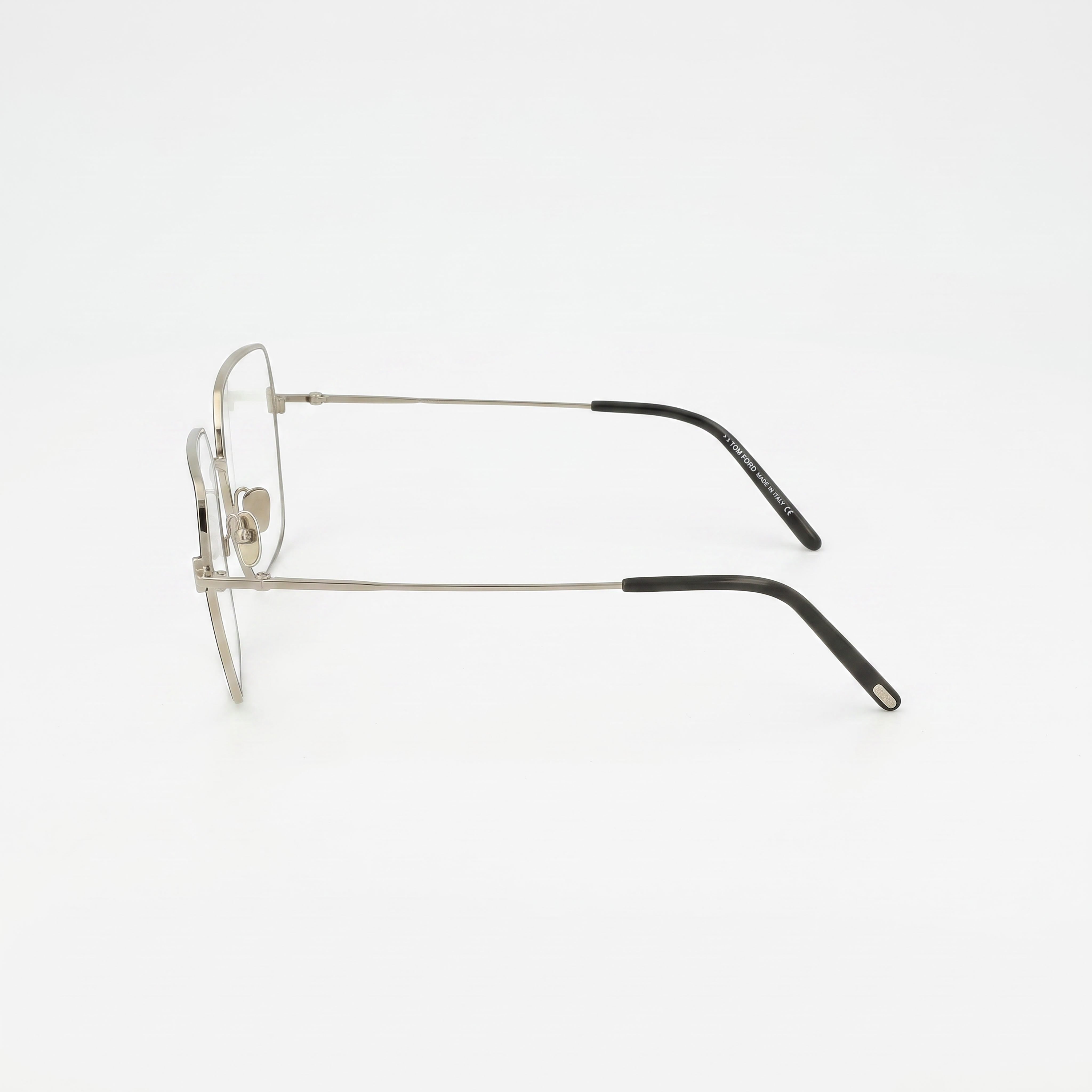 Tom Ford MODERNO Women's Metal Iron Black Frame with Transparent Plastic Lenses, Lens Width 57mm, Bridge Width 16mm, Temple Length 140mm, Photo 3