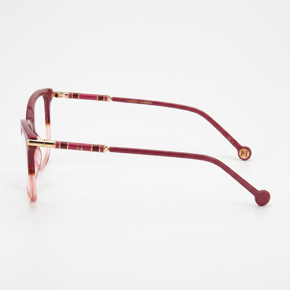 Carolina Herrera Modern Women's Cat Eye Acetate Frame Optical Eyeglasses Cherry Havana 53mm