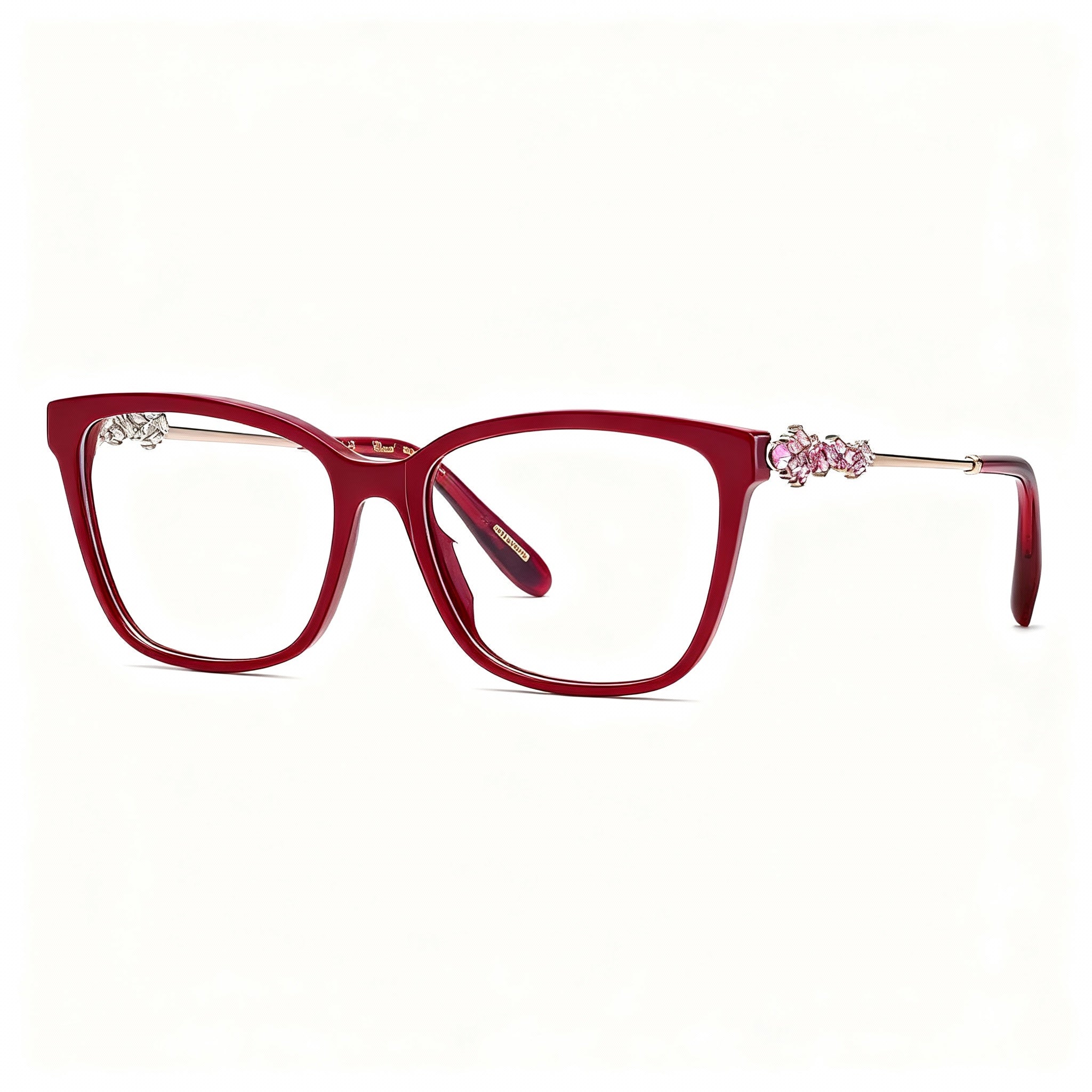 Chopard Casual Women's Eyeglass Frames with Acetate in Burgundy, Non Polarized Clear Lenses, 55-16-145, Photo 3