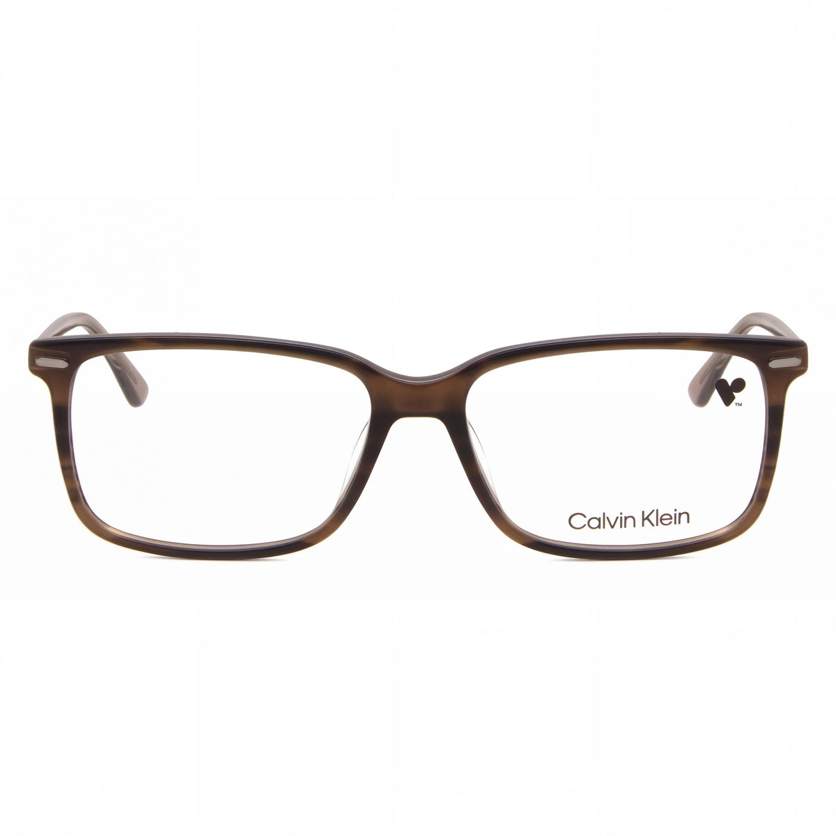 Calvin Klein Ck22542 Unisex Rectangle Full Rim Plastic Eyeglasses Transparent Striped Brown 56mm, Photo 2