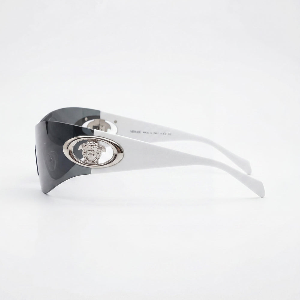 Gafas Versace Glam Modern Unisex de Acetato con Montura Gris Oscuro y Lentes de Policarbonato Gris Oscuro de 42 mm