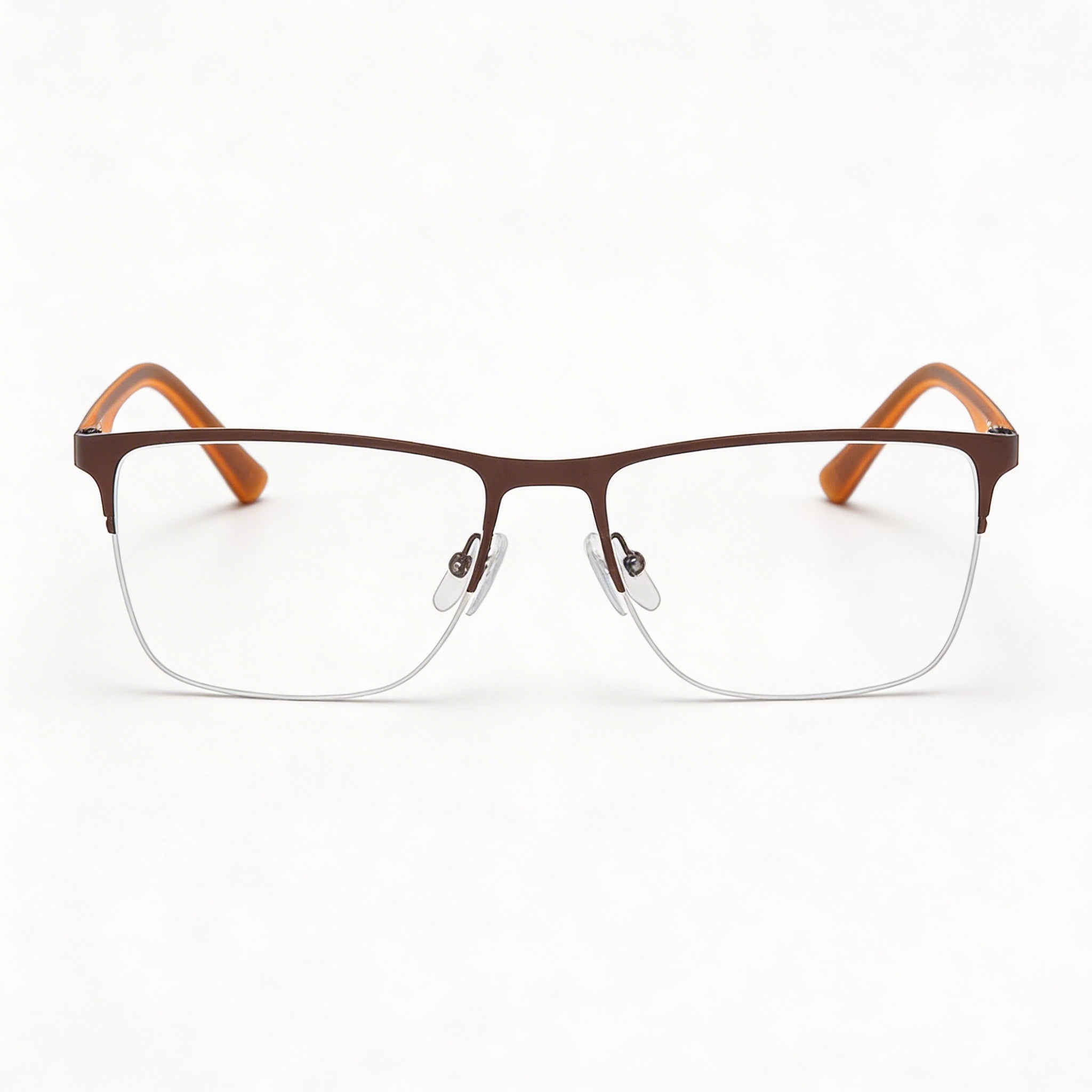 Police Modern Unisex Metal Frame Sunglasses, Brown Transparent Orange / Shiny Dark Brown Lenses, 53mm, Photo 1