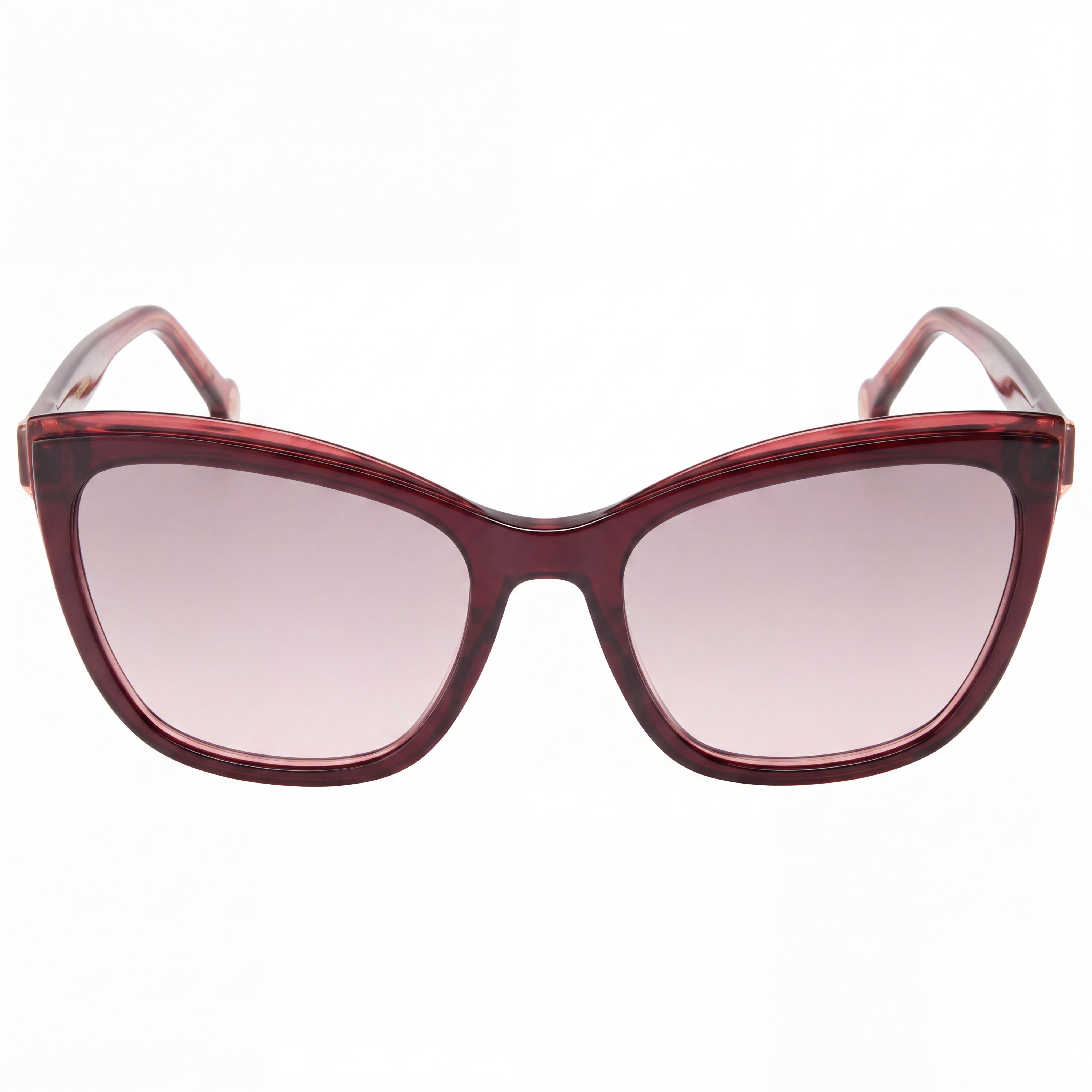 Carolina Herrera Essential Women's UV Protection Sunglasses, Burgundy Red Plastic, Brown Pink Shaded 55, Photo 2