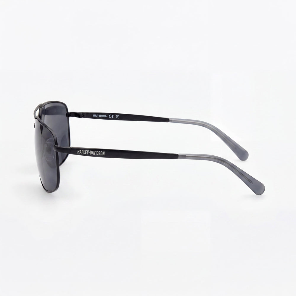 Gafas de sol polarizadas clásicas Harley-Davidson para hombre con protección UV, de policarbonato, color negro mate, con lentes de 64 mm.
