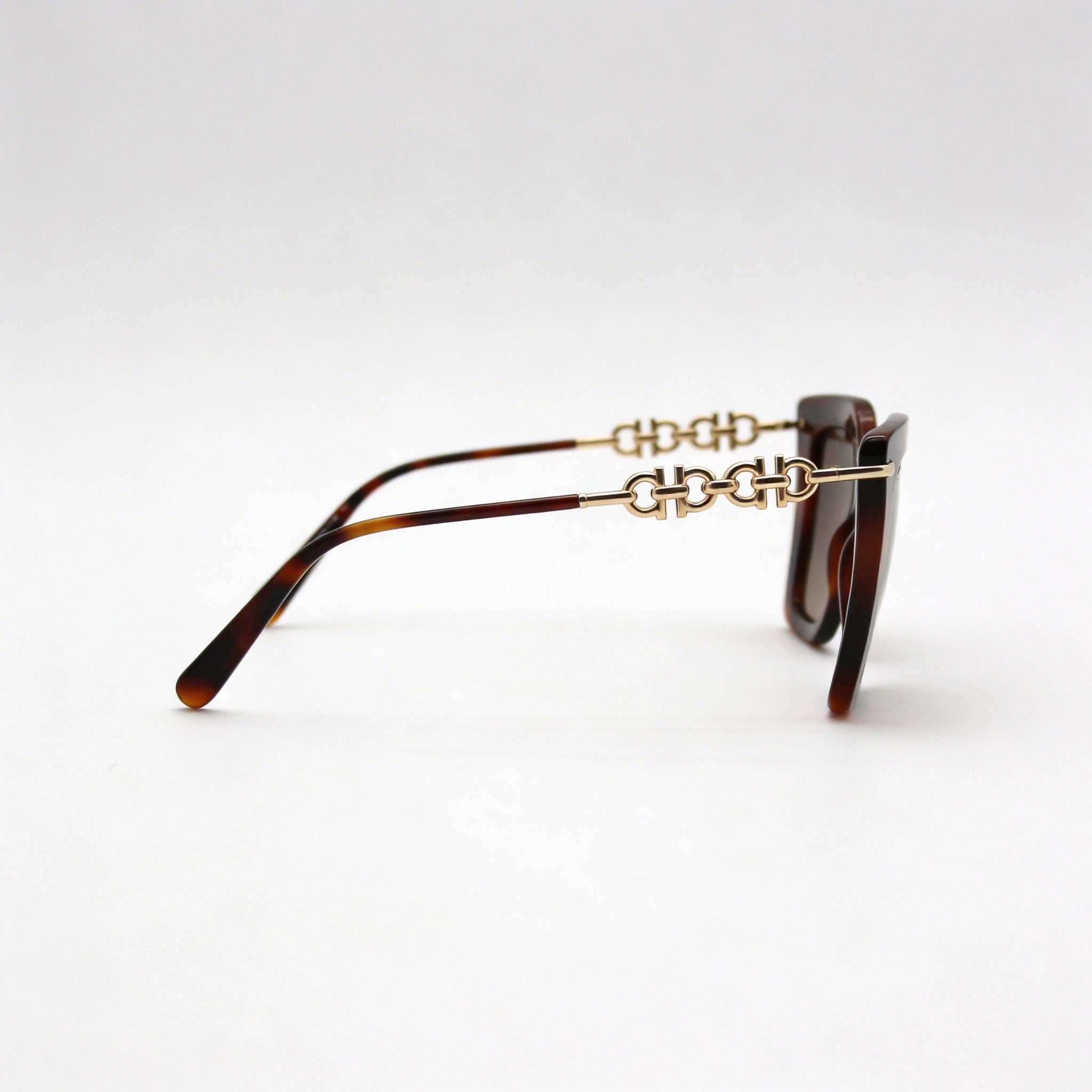 Gafas Clásicas Cuadradas de Mujer Ferragamo Clásico Habana Acero Aleado 51mm Protección UV Sin Polarizar, Photo 3