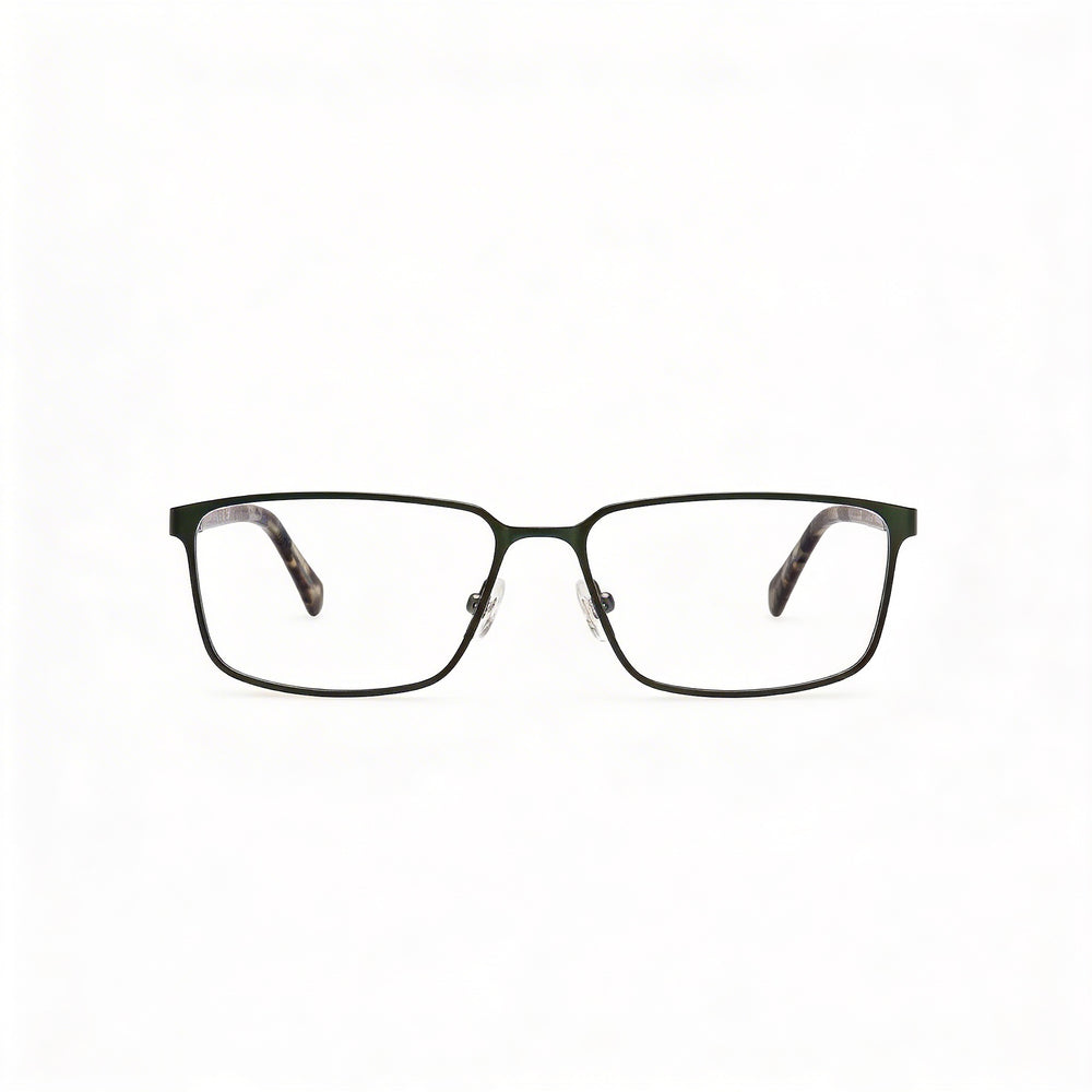 GUESS Gu50244 Unisex Metal Frame Eyewear featuring Matte & Shiny Dark Green Finish, 55-16-145mm Size