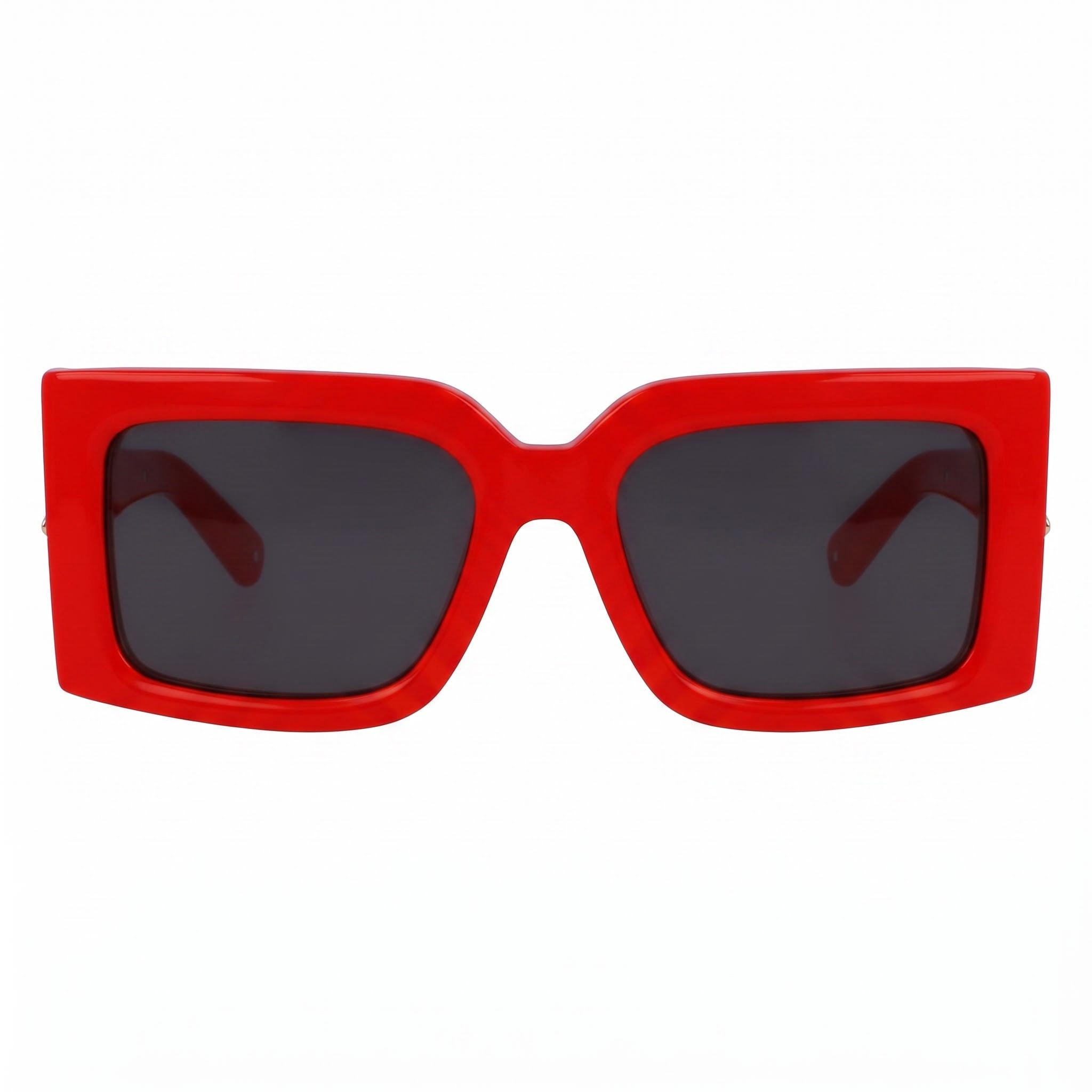 Ferragamo Sf2032s Women's Red Titanium Frame Eyewear with Grey Solid Color Non-Polarized Lenses 55-19-140, Photo 2
