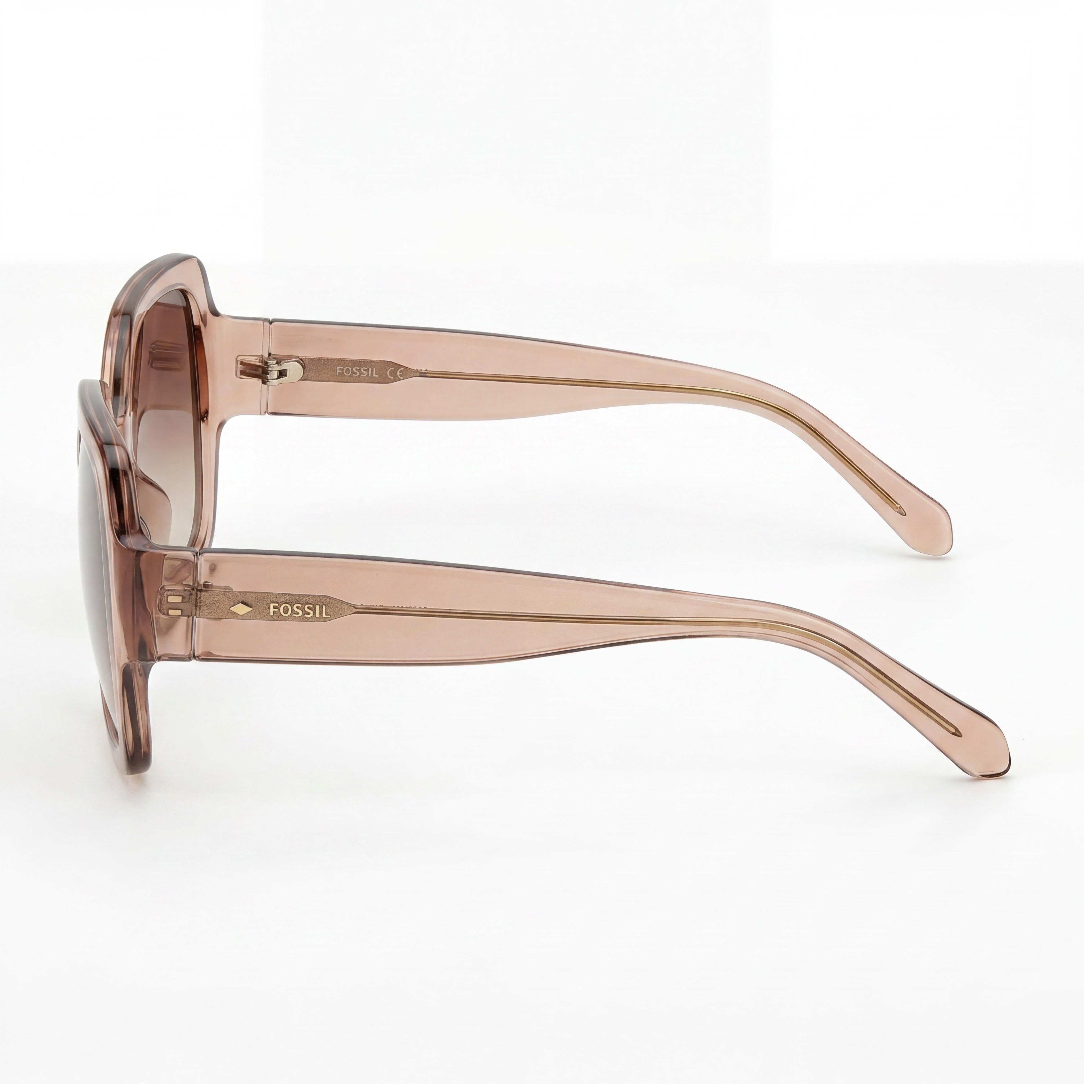 Fossil Fos 3151/G/S Women's Square Crystal Beige Brown Plastic Brown Shaded Non-Polarized Lenses Sunglasses 58mm 100% UV Protection, Photo 3