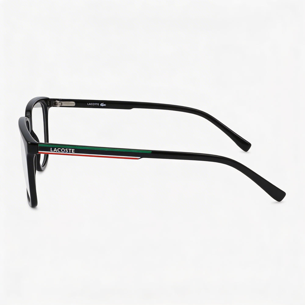 Gafas Ópticas Casuales Lacoste para Hombre, con Montura Negra y Cristales de Plástico Transparente 57-18-145