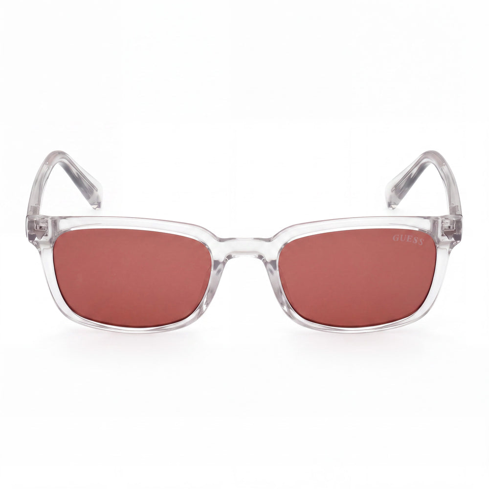 GUESS Unisex UV Protective Rectangle Sunglasses Grey Plastic Frame with Brown Polycarbonate Lenses 50mm