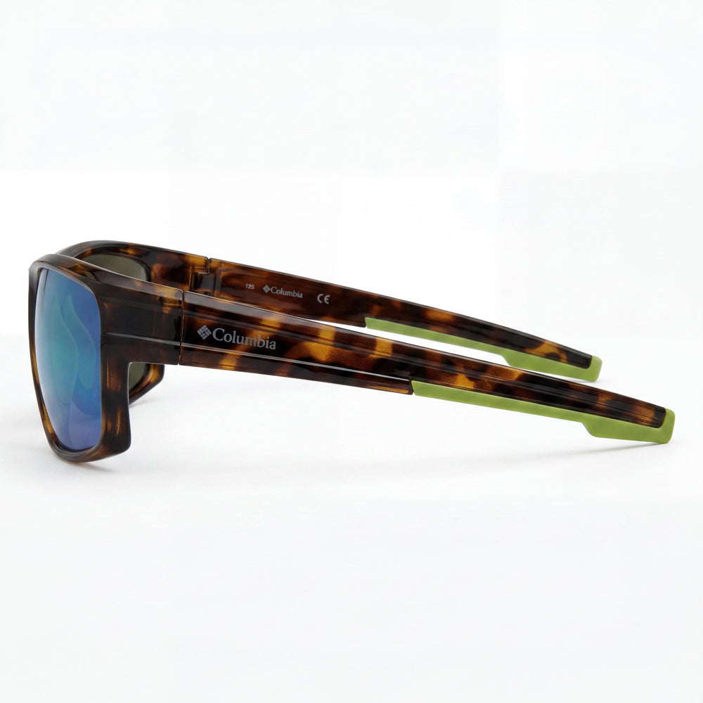 Columbia C533sp Mountainshyre Men's Matte Dark Tortoise Green Flash Mirror Sunglasses 63mm