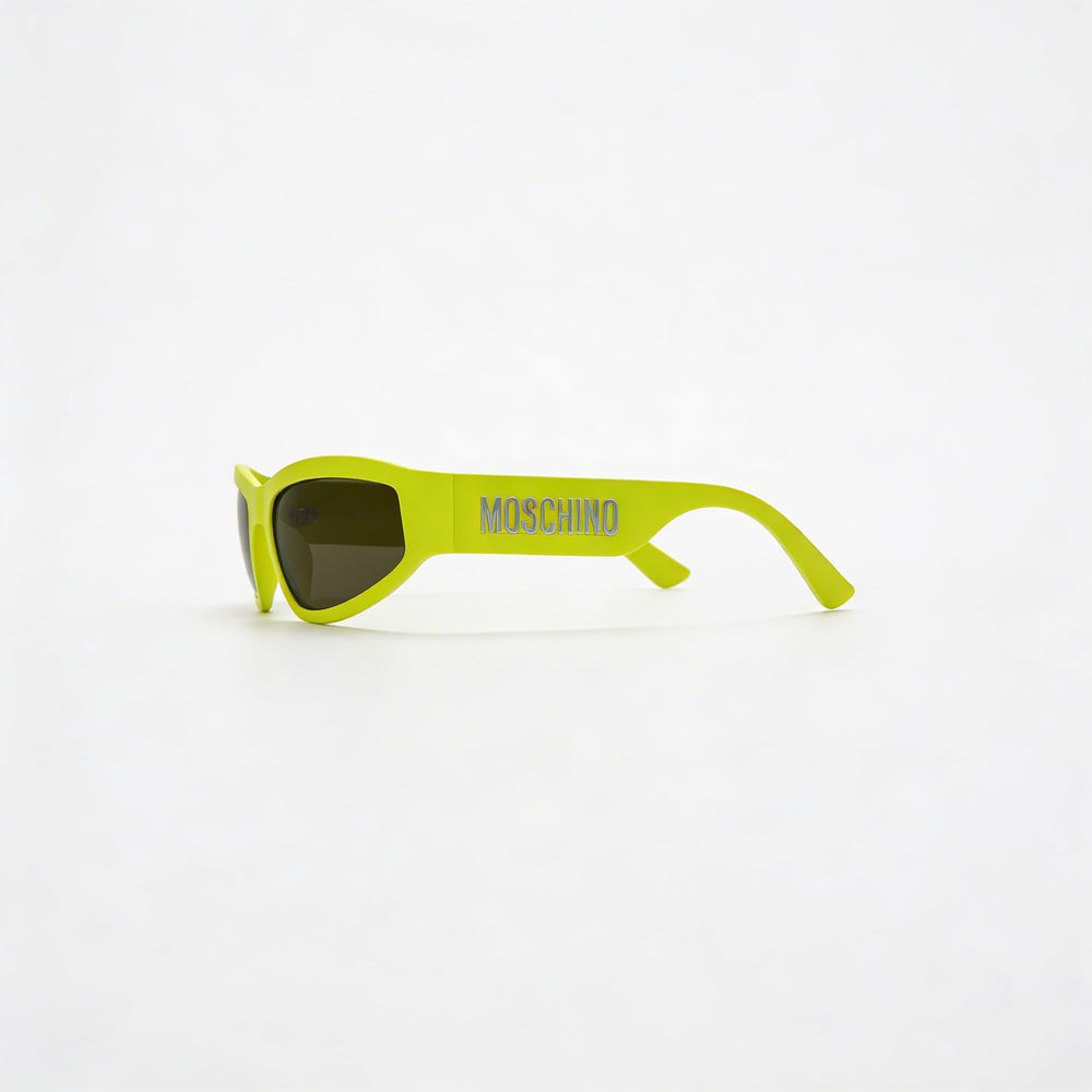 Gafas de sol Moschino MOS164/S rectangulares de poliamida verde lima mate para hombre, 60 mm, 100 % UV
