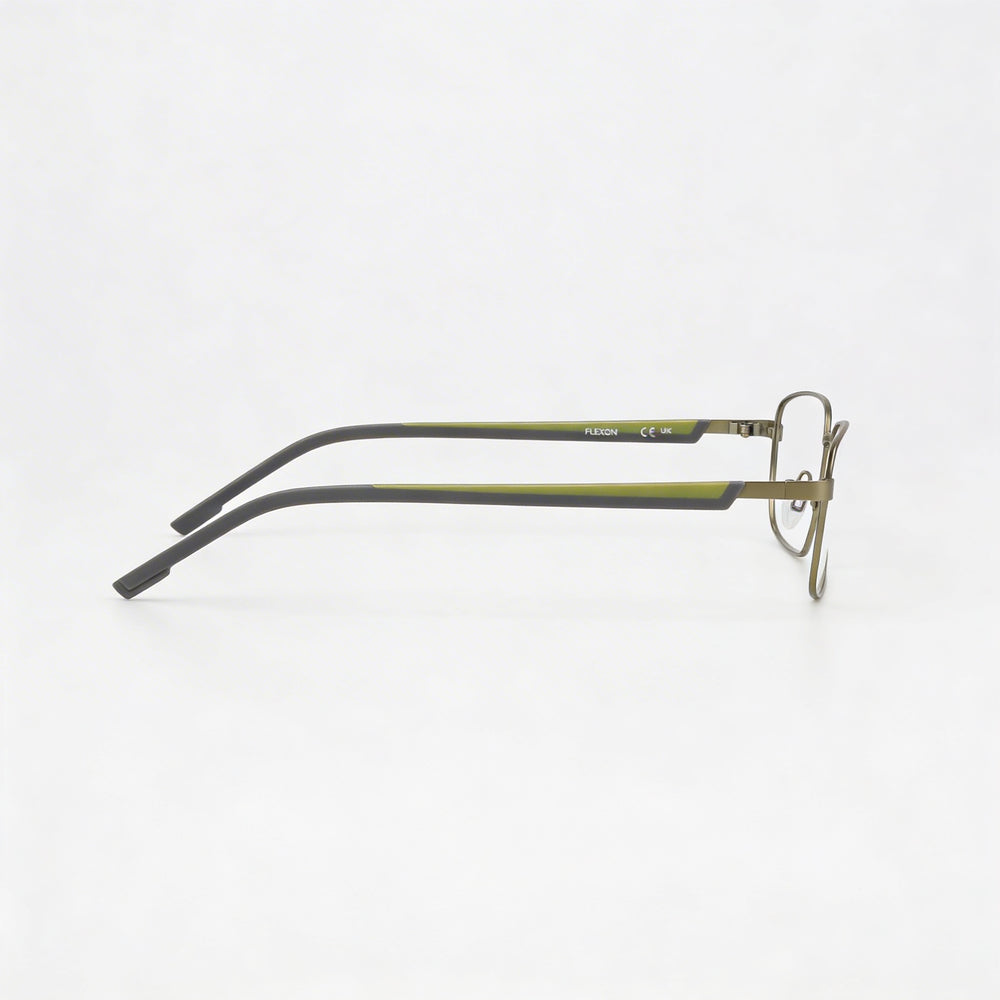 Gafas Flexon Classic para hombre con montura de acetato satinado musgo y lentes de policarbonato multicolor, 57 mm