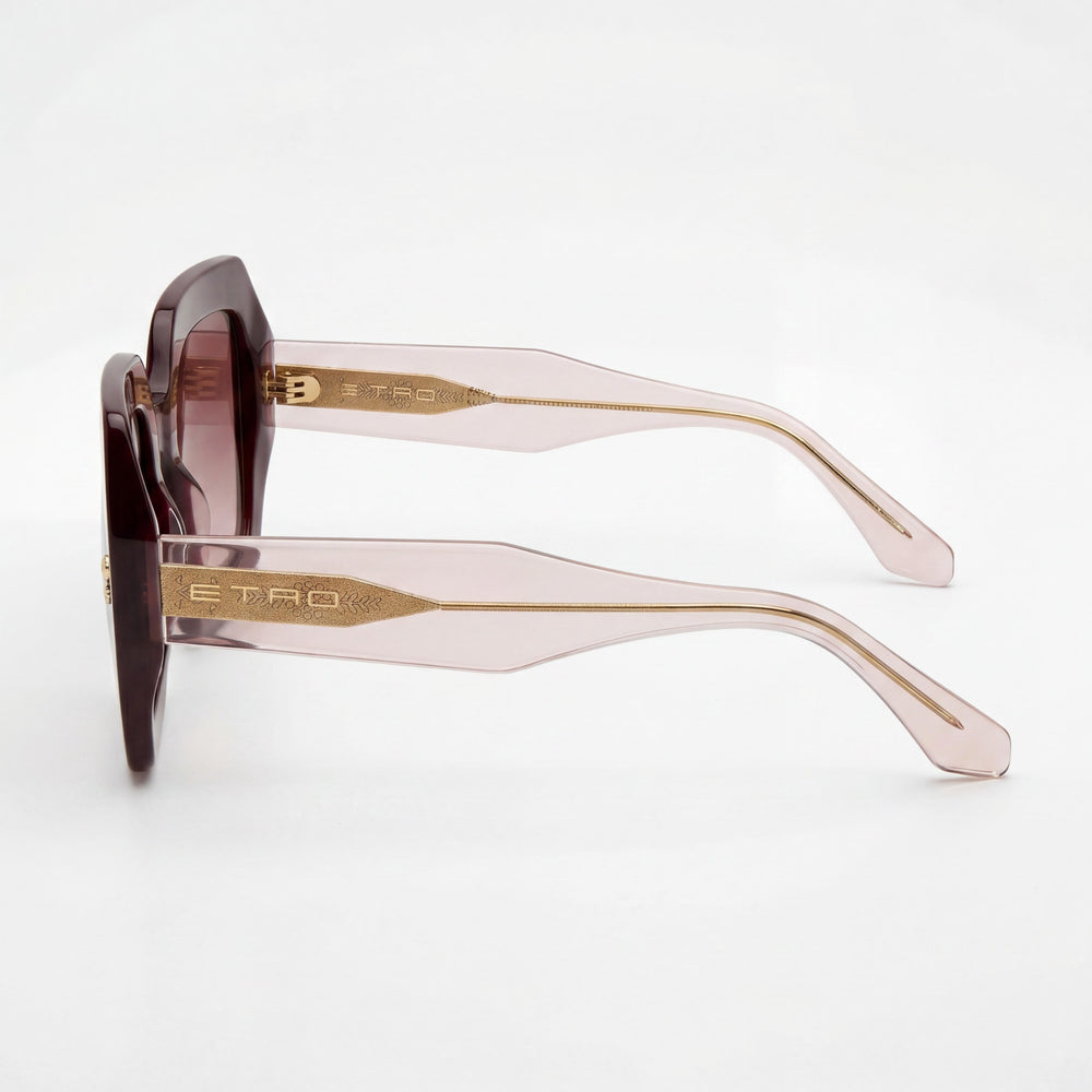 Etro Casual Women's Burgundy Acetate Non-Polarized Sunglasses with Pink Doubleshade Lenses 53mm